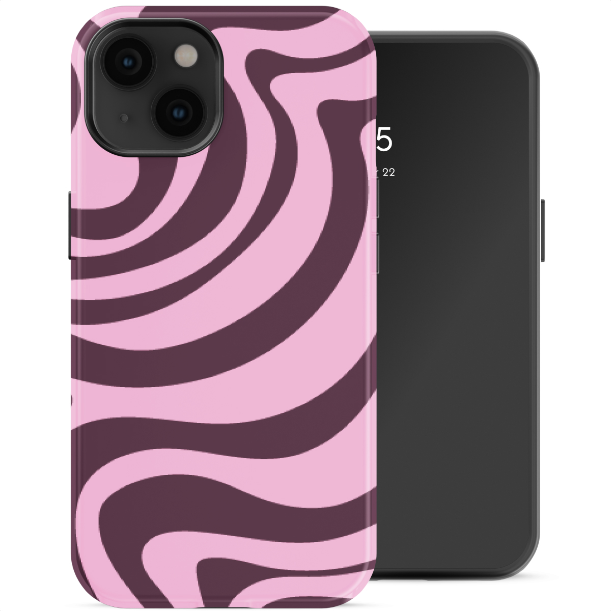 Selencia Vivid Backcover voor de Apple iPhone 14 - Wavy Swirl Pink Plum