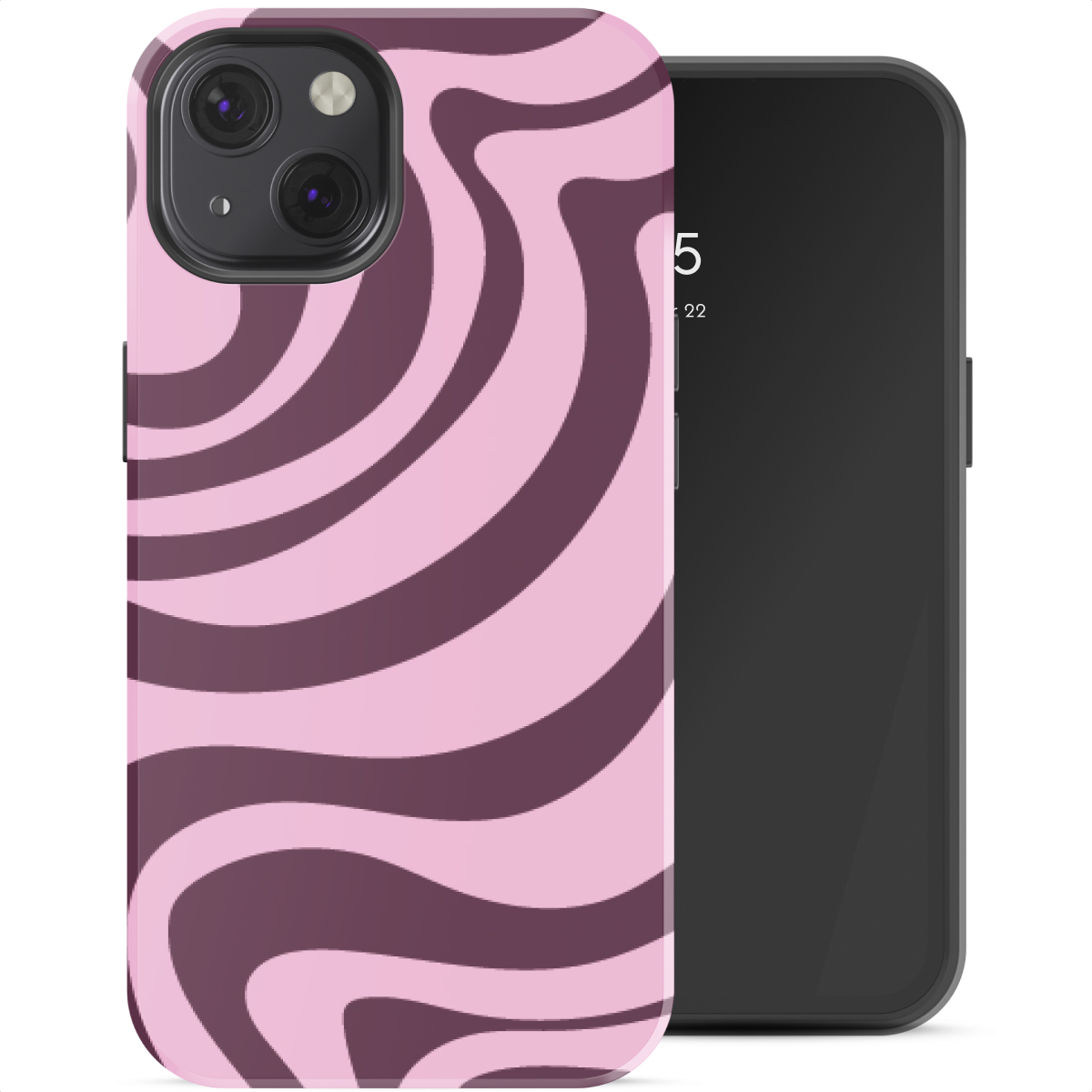 Selencia Coque arrière Vivid Apple iPhone 13 - Wavy Swirl Pink Plum