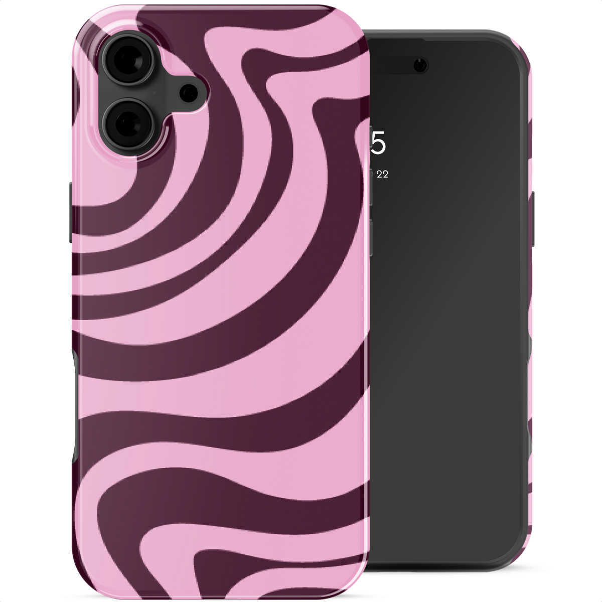 Selencia Coque arrière Vivid Apple iPhone 16 - Wavy Swirl Pink Plum