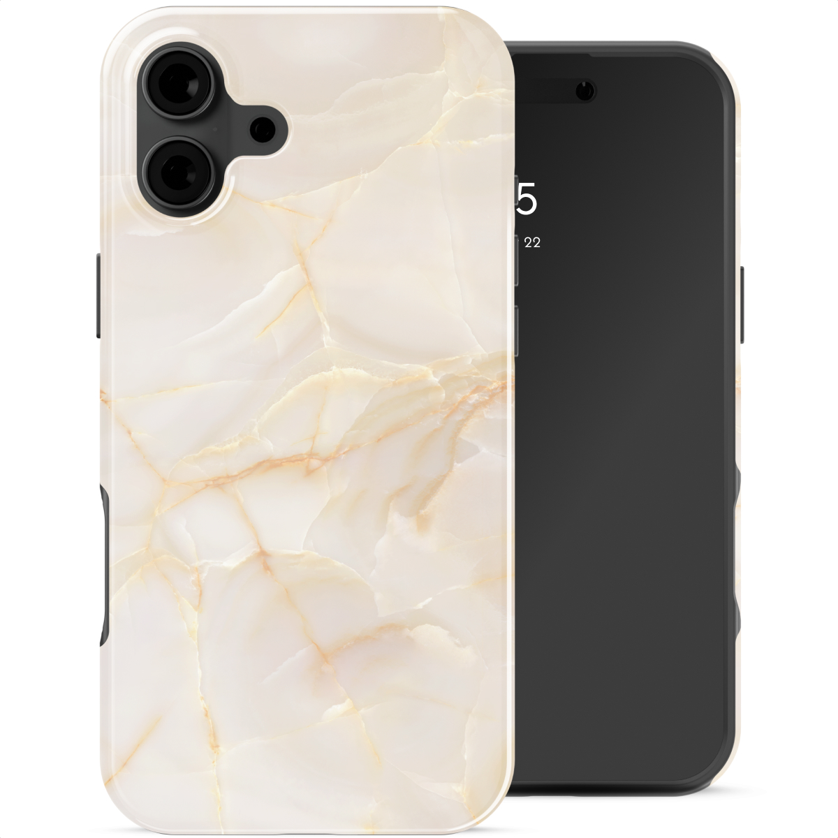 Selencia Coque arrière Vivid Apple iPhone 16 - Golden Beige Marble