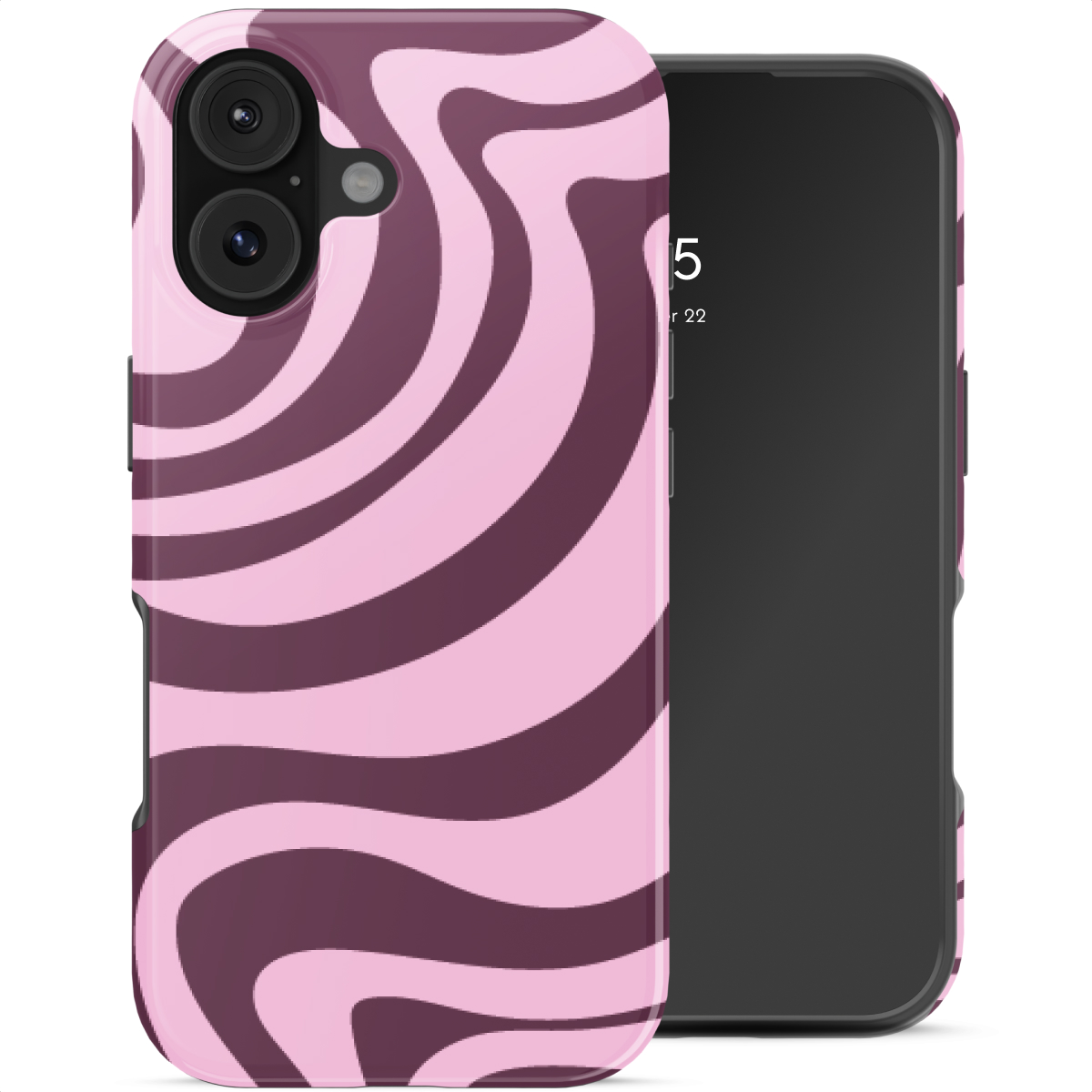 Selencia Vivid Backcover voor de Apple iPhone 17 - Wavy Swirl Pink Plum