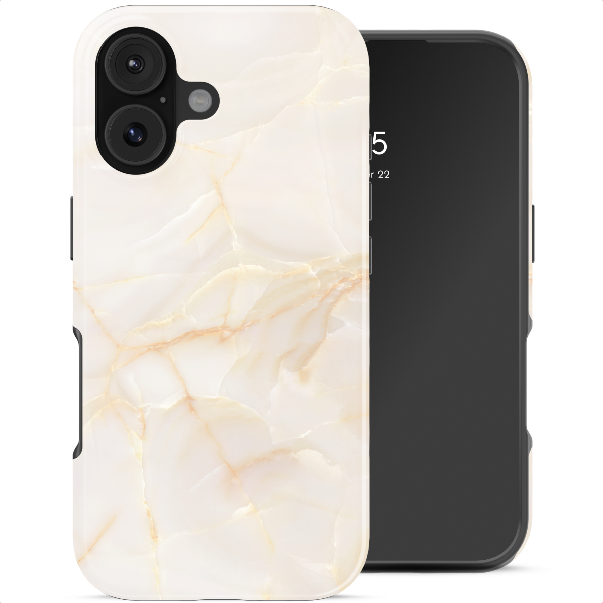 Selencia Vivid Backcover voor de Apple iPhone 17 - Golden Beige Marble