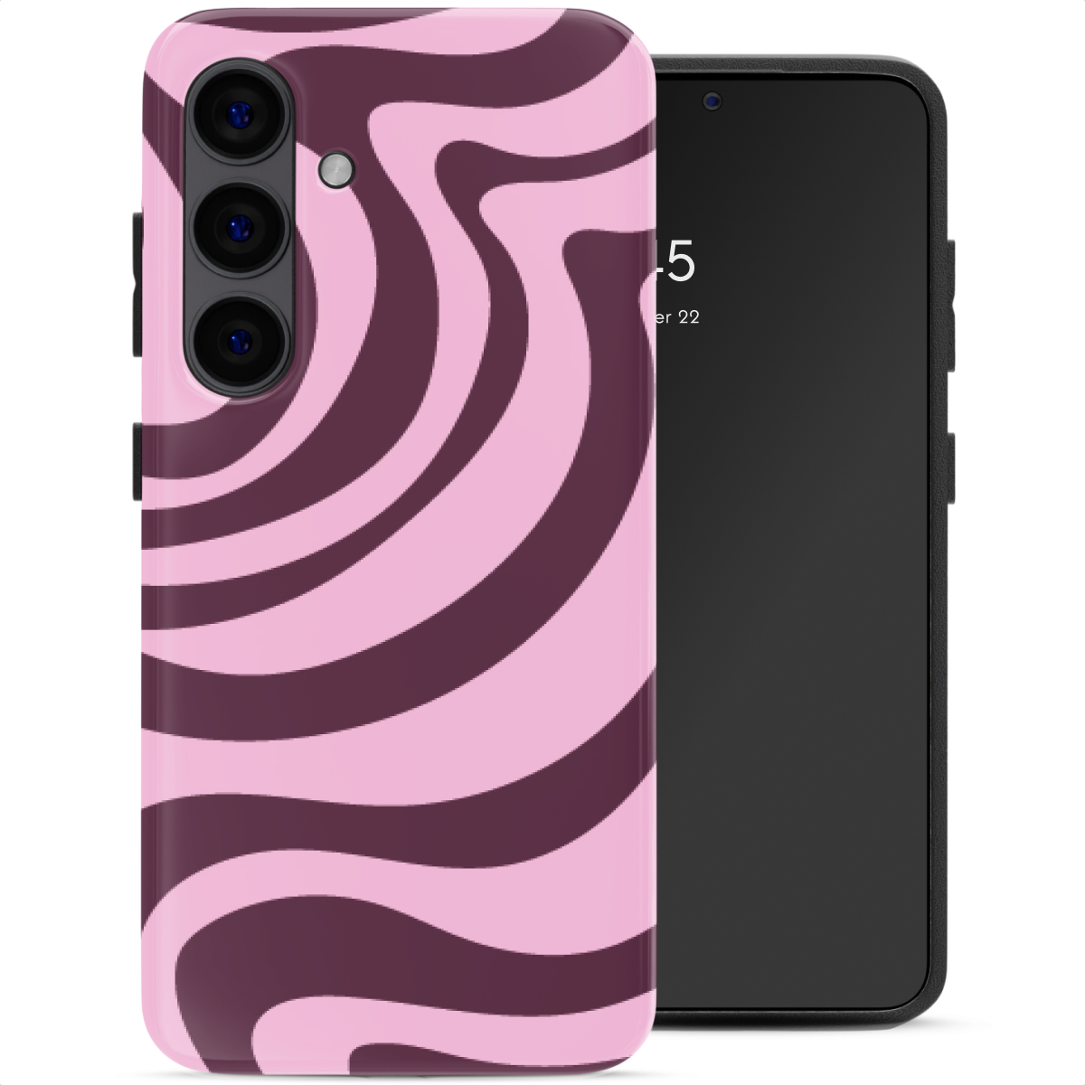 Selencia Coque arrière Vivid avec MagSafe Samsung Galaxy S24 - Wavy Swirl Pink Plum