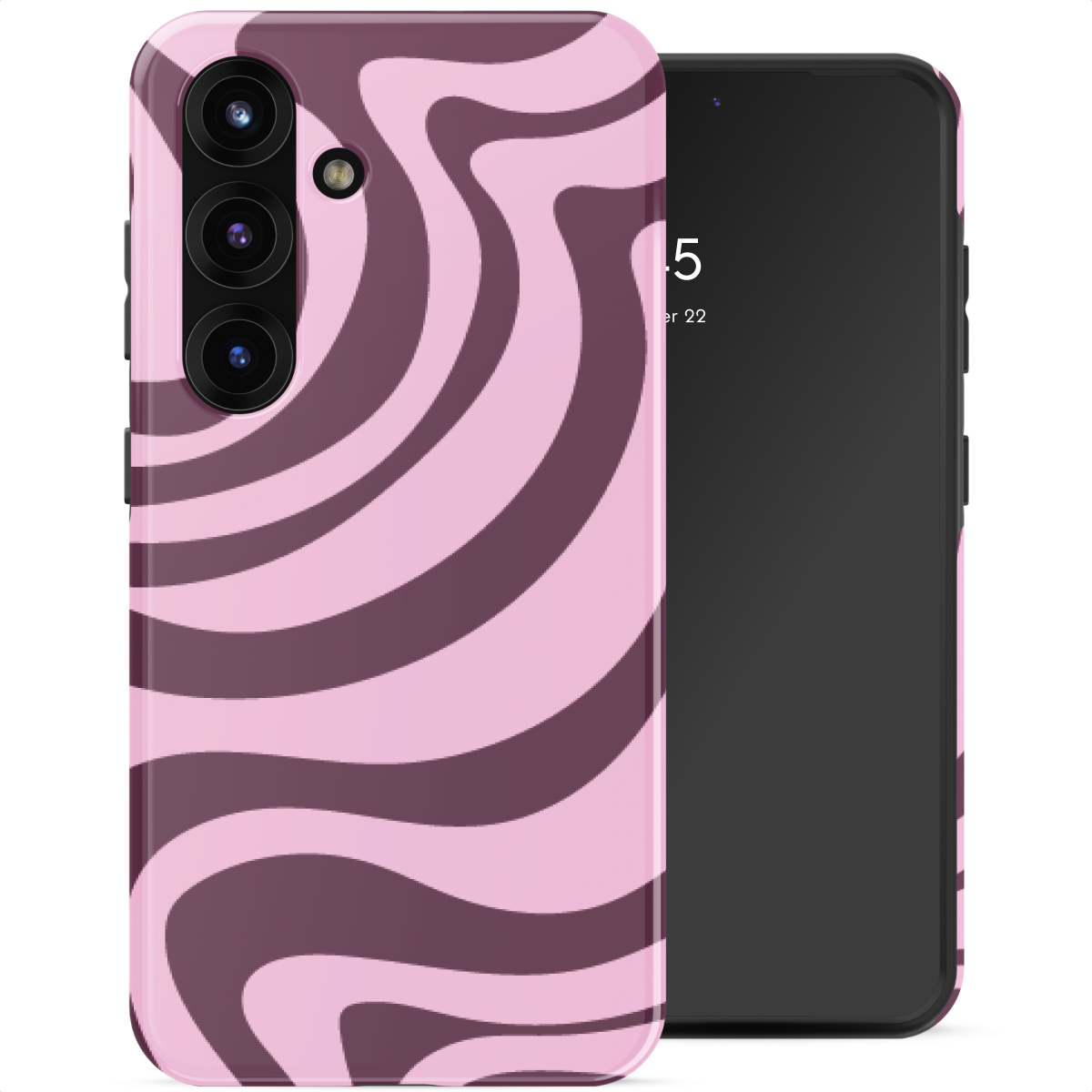 Selencia Coque arrière Vivid avec MagSafe Samsung Galaxy S25 - Wavy Swirl Pink Plum