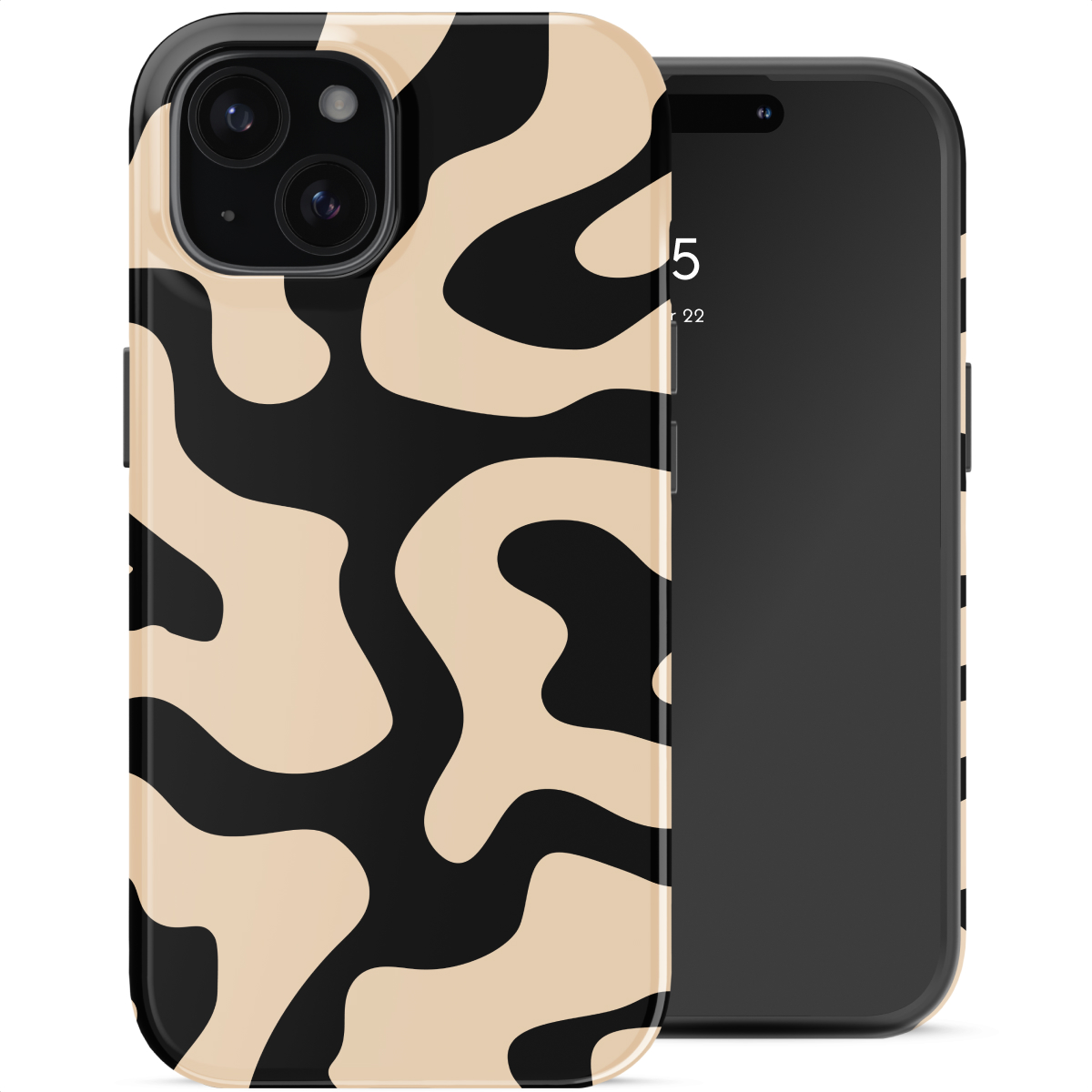 Selencia Coque arrière Vivid avec MagSafe Apple iPhone 15 - Art Wave Black