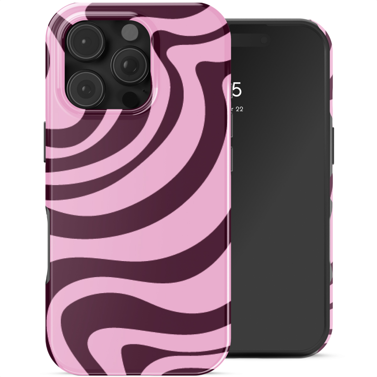 Selencia Coque arrière Vivid avec MagSafe Apple iPhone 16 Pro - Wavy Swirl Pink Plum