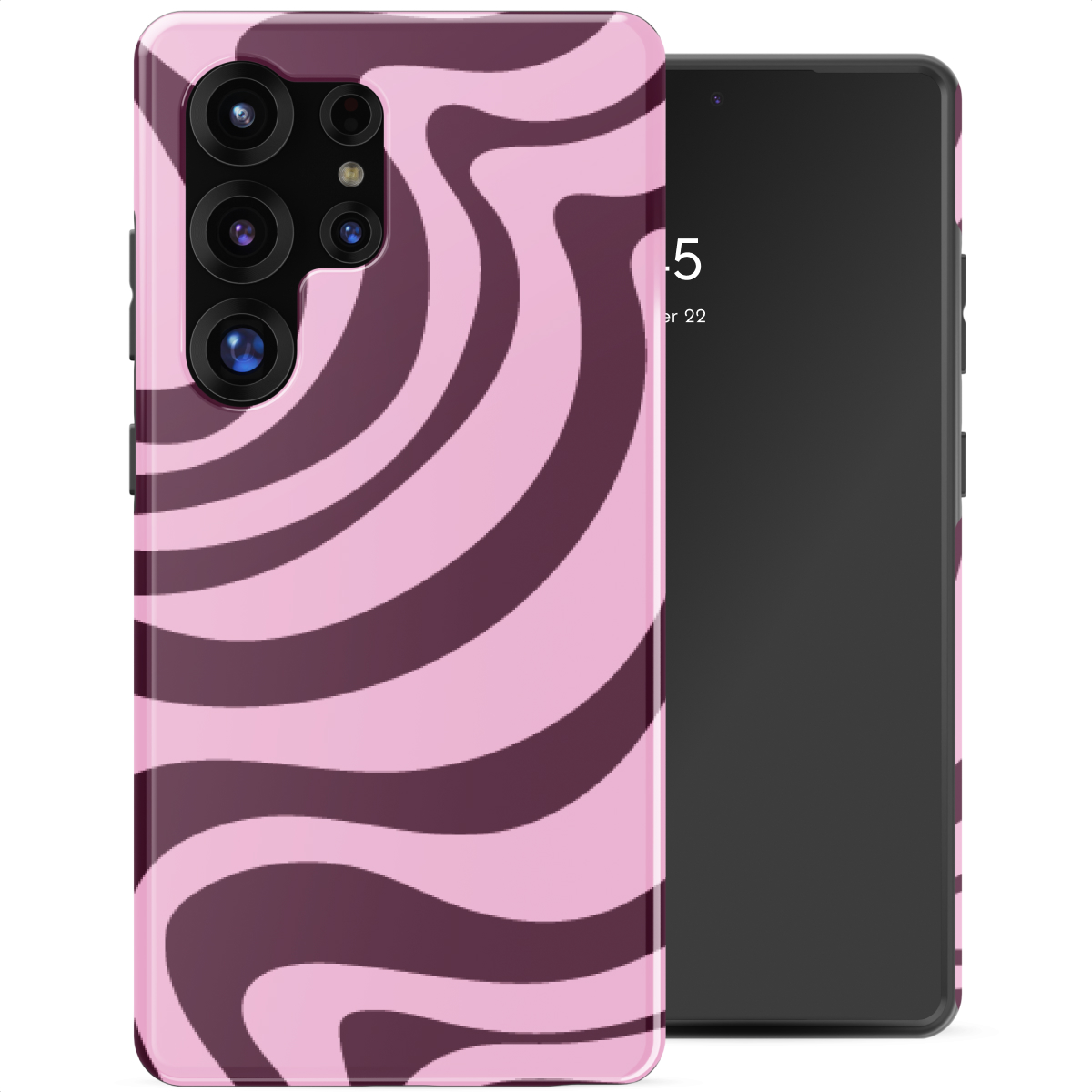 Selencia Coque arrière Vivid avec MagSafe Samsung Galaxy S25 Ultra - Wavy Swirl Pink Plum