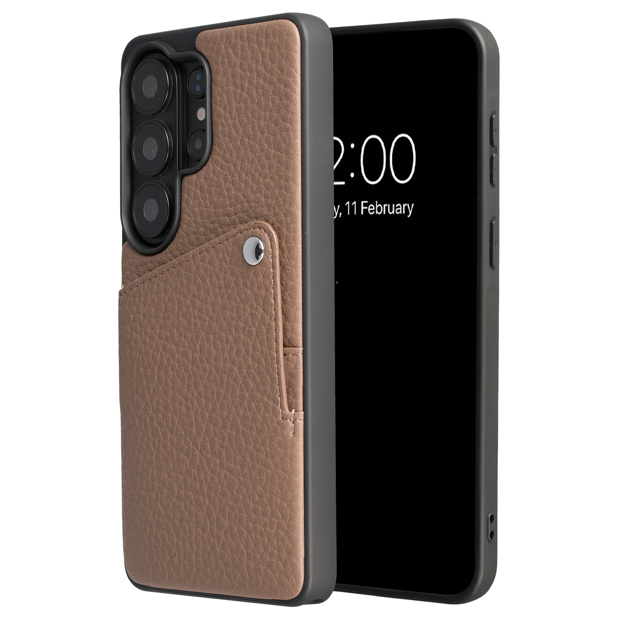 Selencia Coque Riva avec porte-cartes Samsung Galaxy S26 Ultra - Mocha Brown