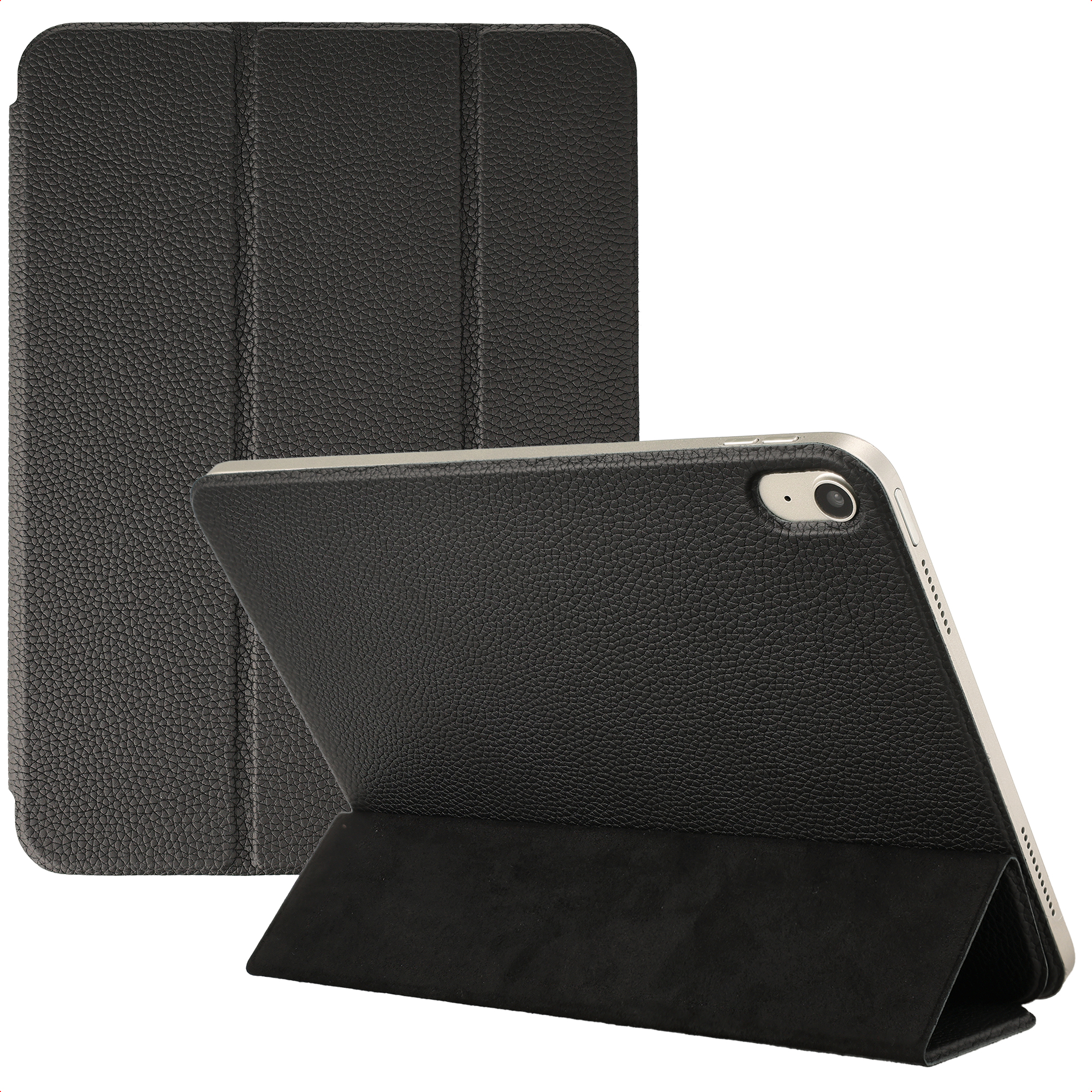 Accezz Leather Trifold Bookcase voor de Apple iPad 11 (2025) 11 inch A16 / iPad 10 (2022) 10.9 inch - Zwart