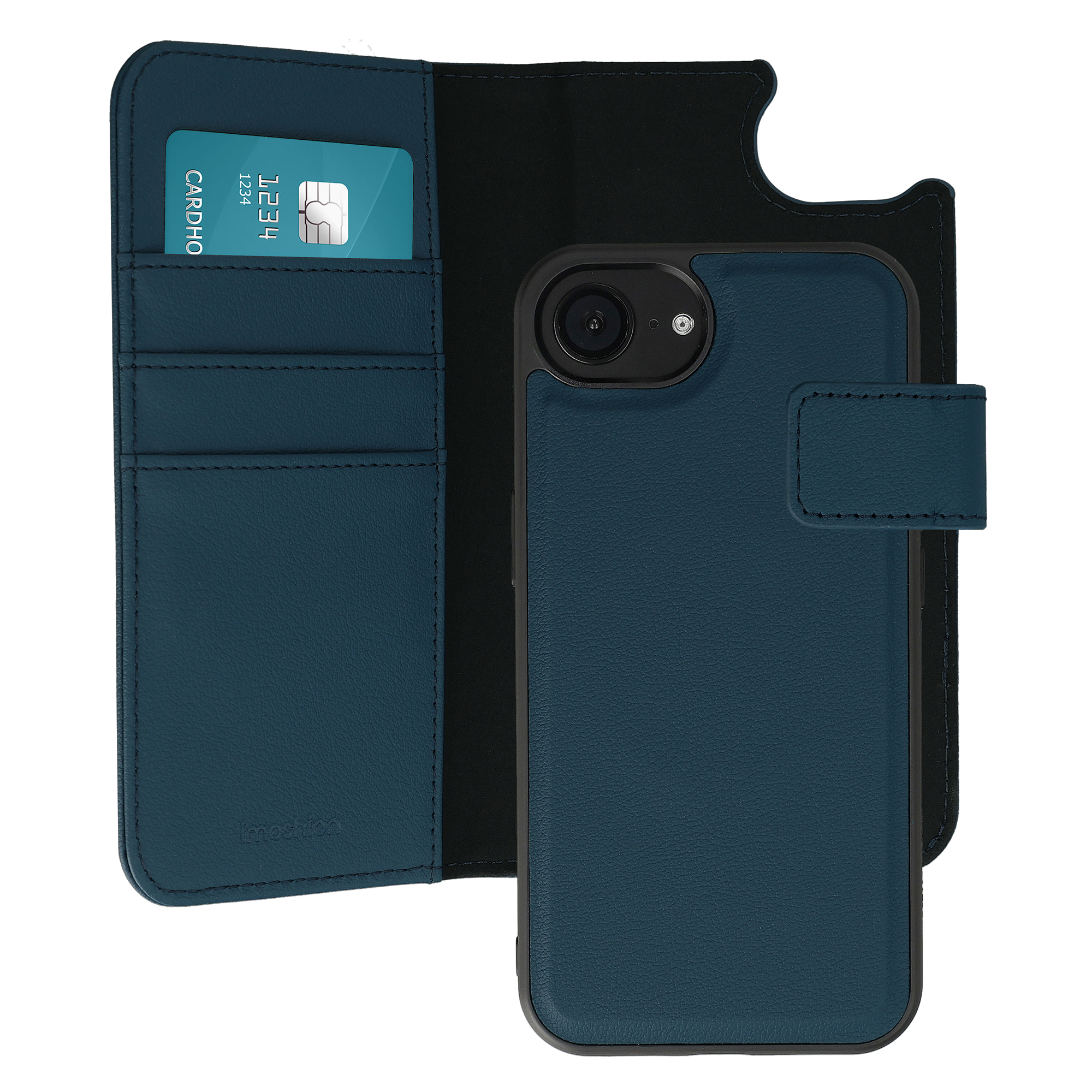 imoshion Étui portefeuille luxe 2-en-1 amovible Apple iPhone 17e / 16e - Bleu