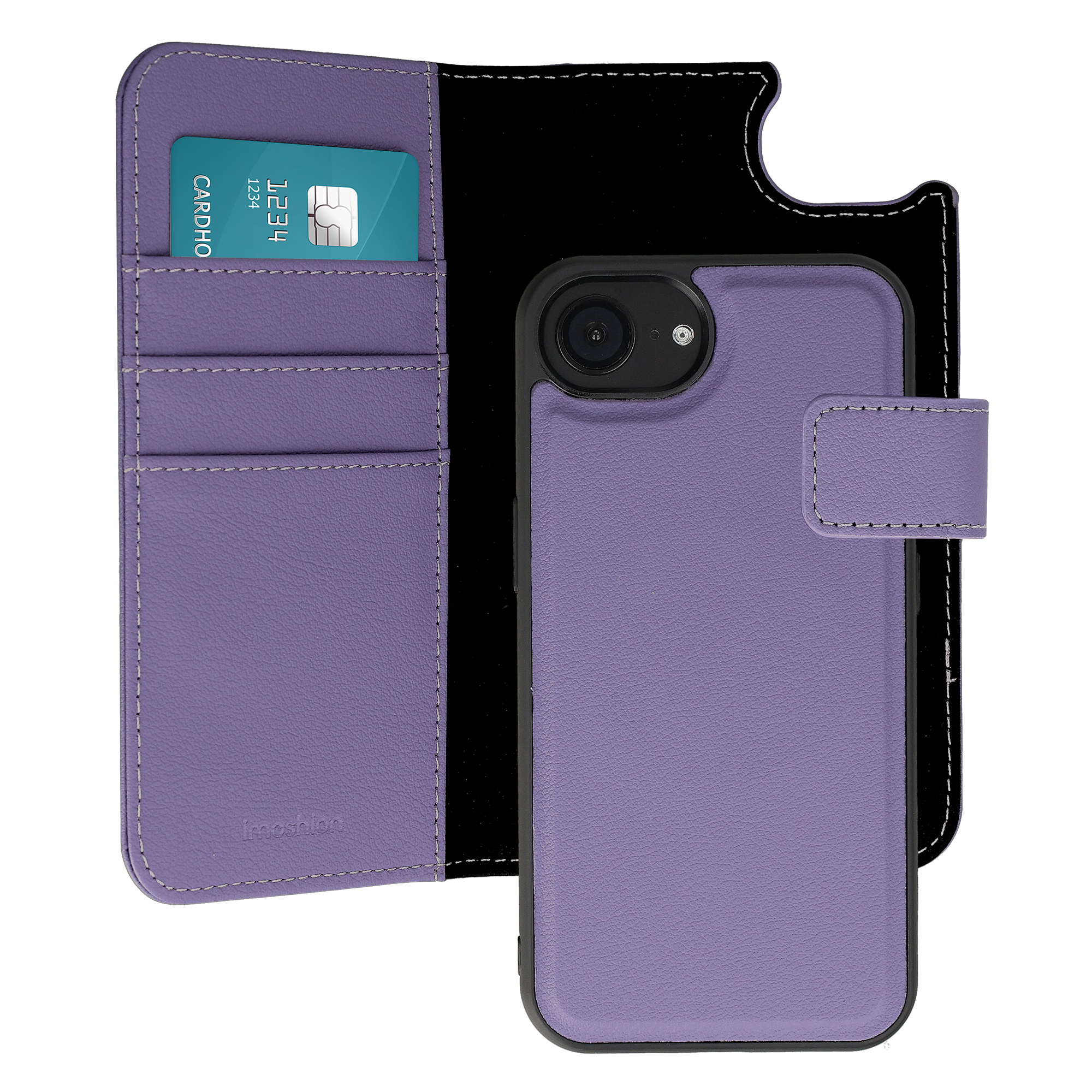 imoshion Étui portefeuille luxe 2-en-1 amovible Apple iPhone 17e / 16e - Violet