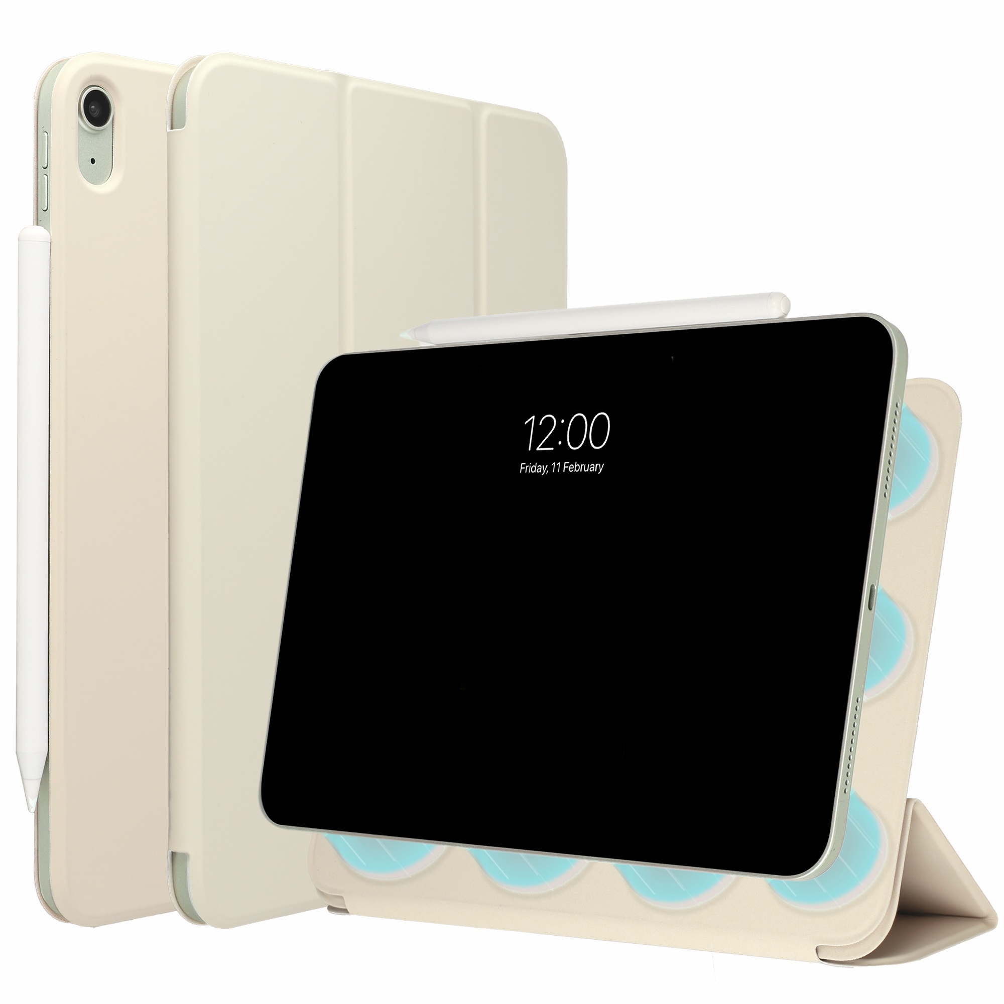 imoshion Magnetic Bookcase voor de Apple iPad 11 (2025) 11 inch A16 / iPad 10 (2022) 10.9 inch - Beige