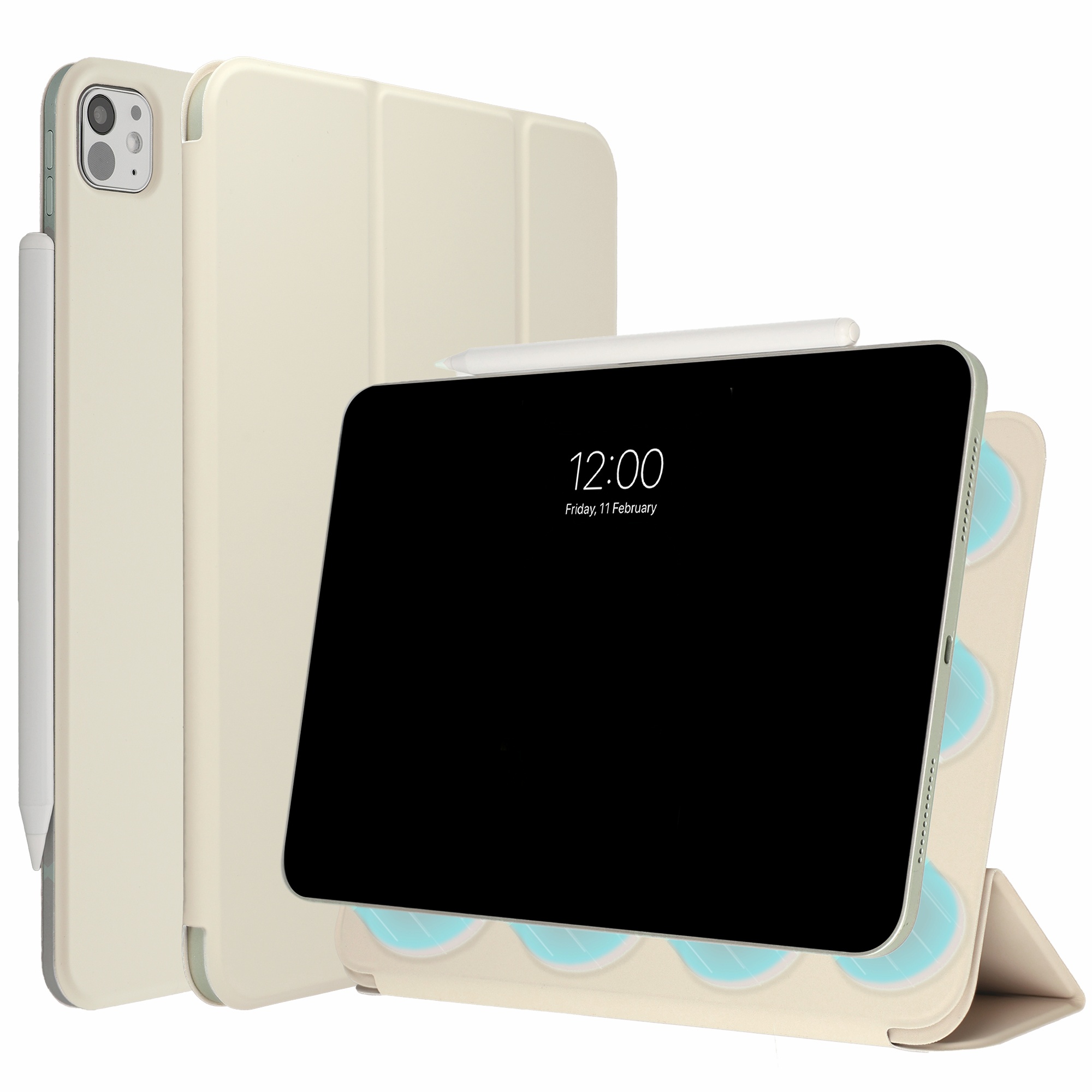 imoshion Magnetic Bookcase voor de Apple iPad Pro 11 (2025) M5 / (2024) M4 - Beige