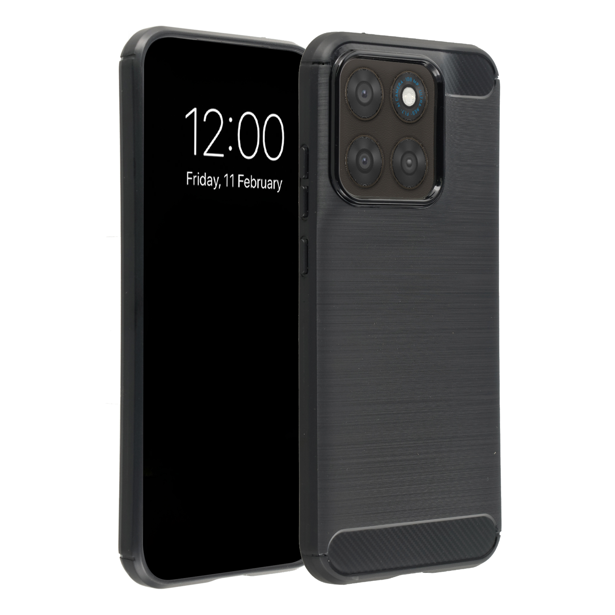 imoshion Brushed Backcover voor de Motorola Moto G77 - Zwart