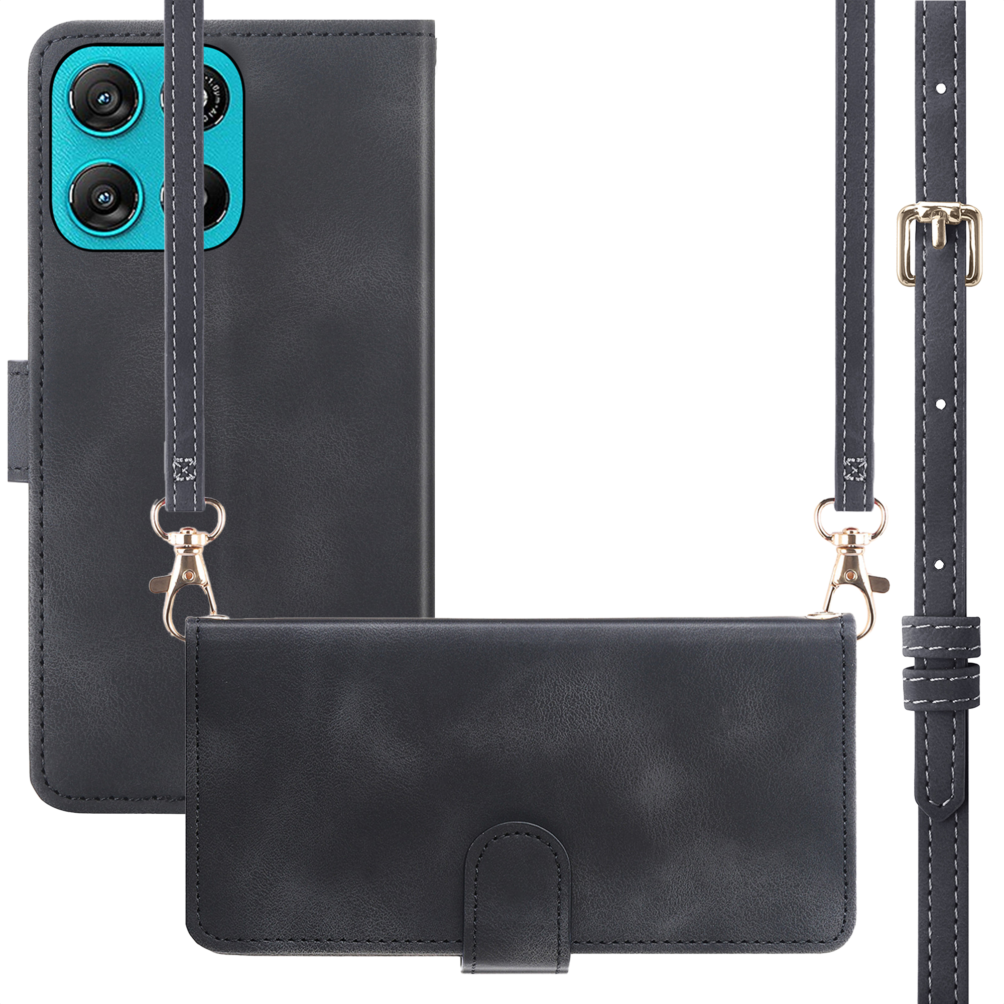 imoshion Bookcase met koord voor de Motorola Moto G77 - Zwart