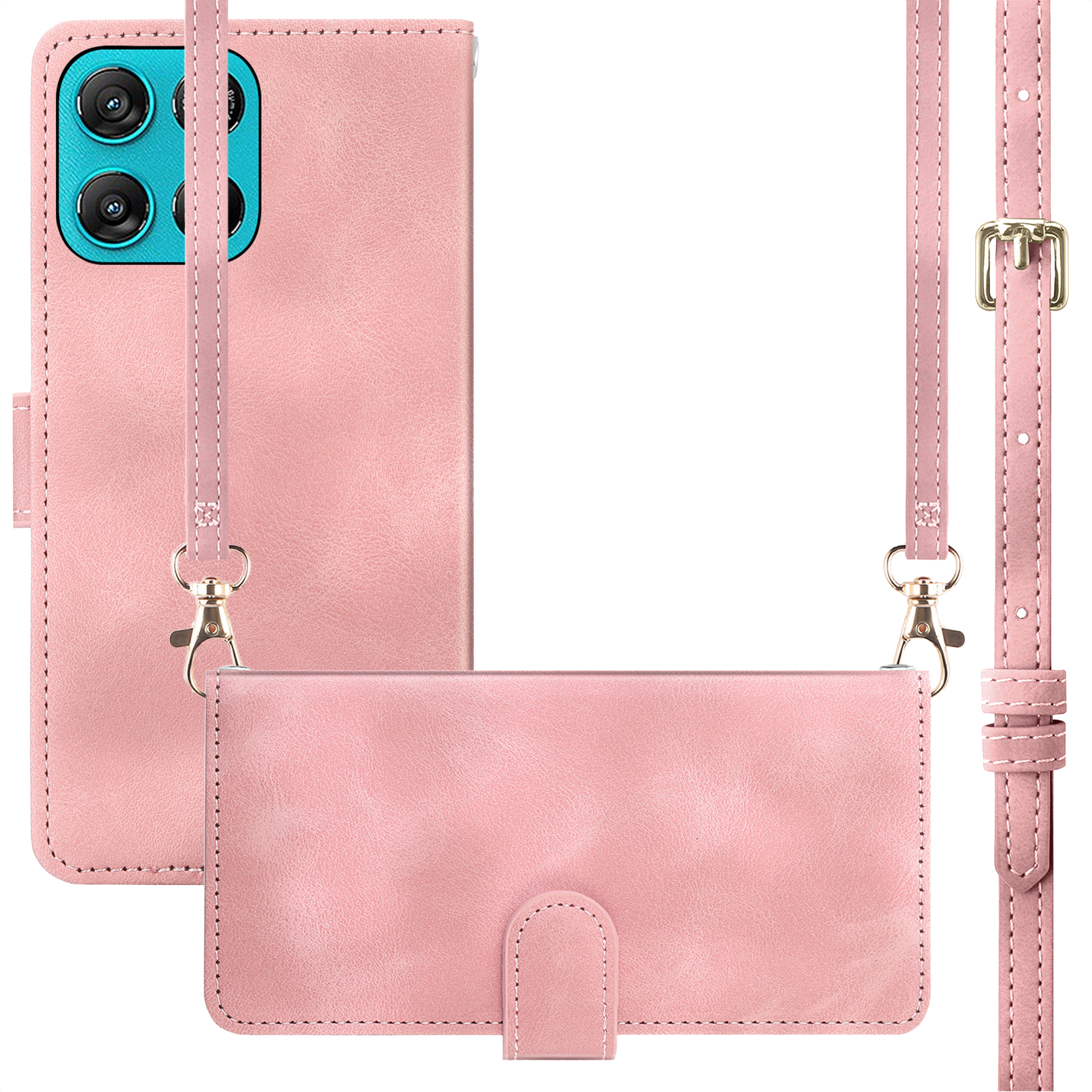 imoshion Bookcase met koord voor de Motorola Moto G77 - Roze