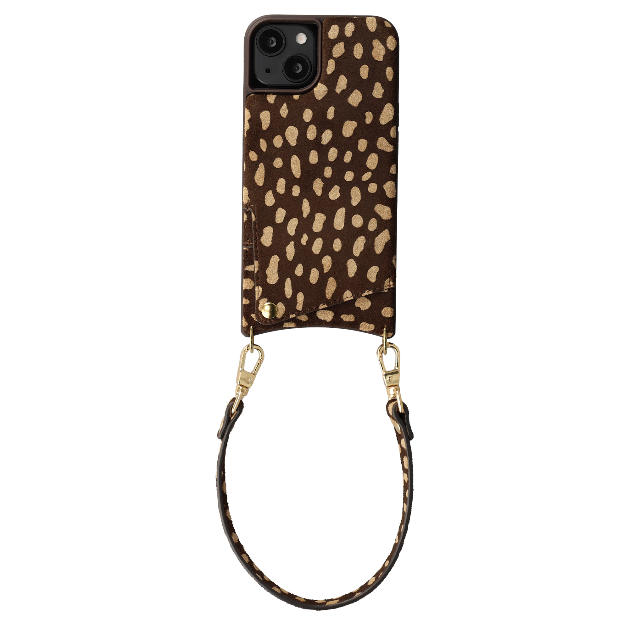 Selencia Nova coque arrière en cuir véritable avec porte-cartes Apple iPhone 14 / 13 - Fawn Chic