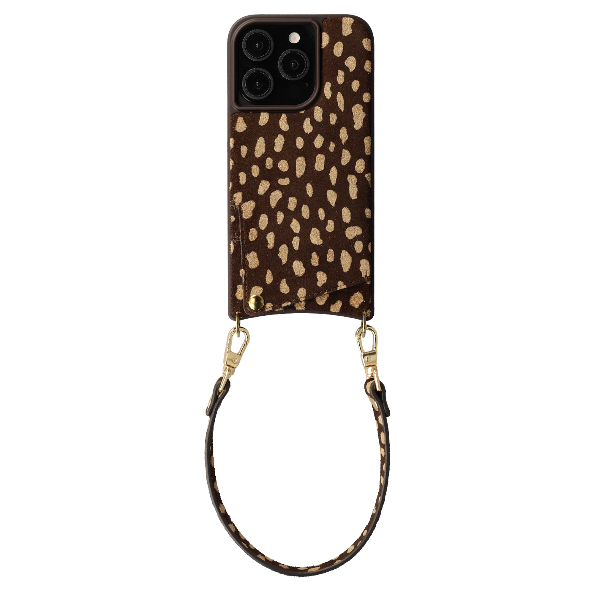 Selencia Nova coque arrière en cuir véritable avec porte-cartes Apple iPhone 15 Pro - Fawn Chic