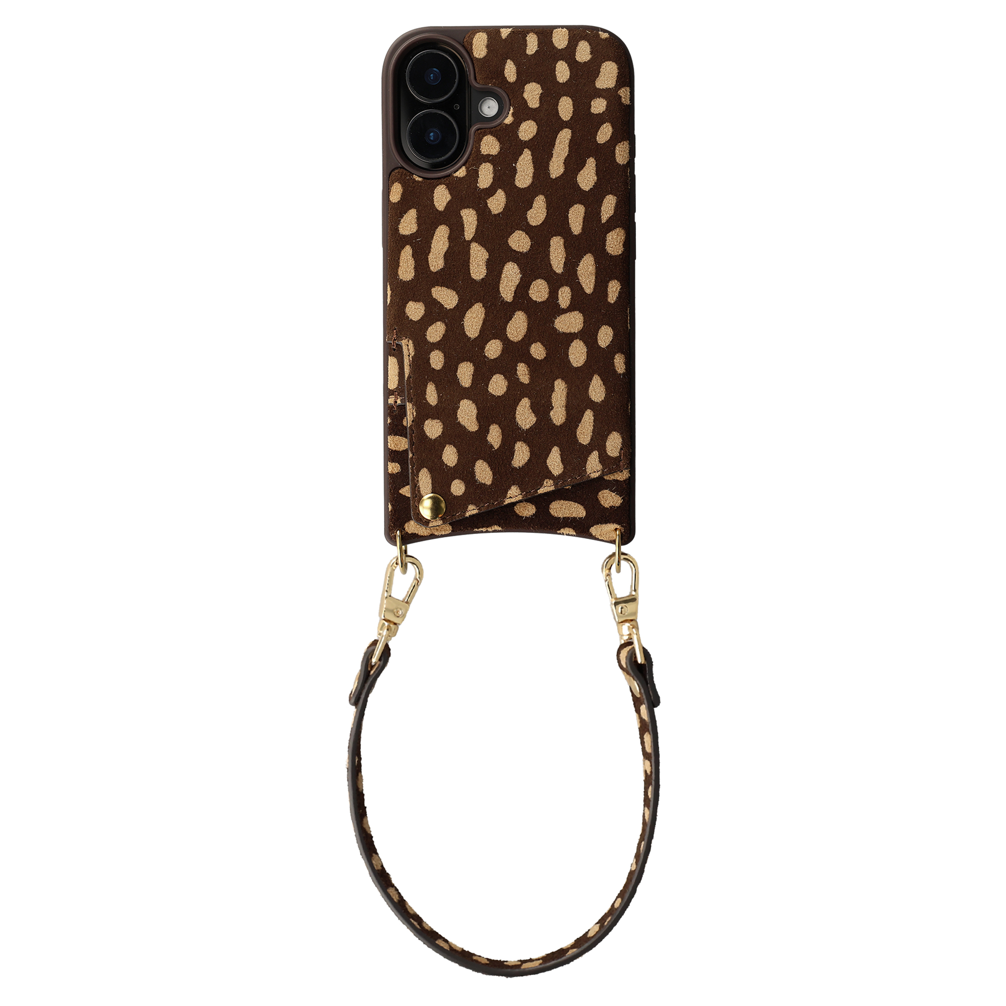 Selencia Nova coque arrière en cuir véritable avec porte-cartes Apple iPhone 16 - Fawn Chic
