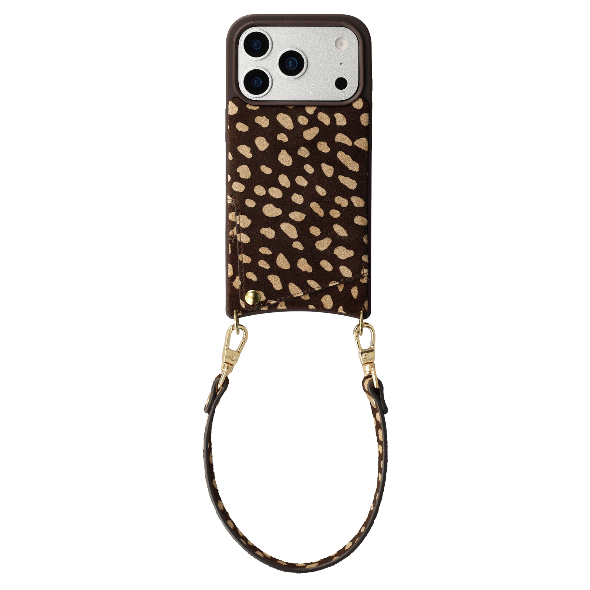 Selencia Nova coque arrière en cuir véritable avec porte-cartes Apple iPhone 17 Pro - Fawn Chic