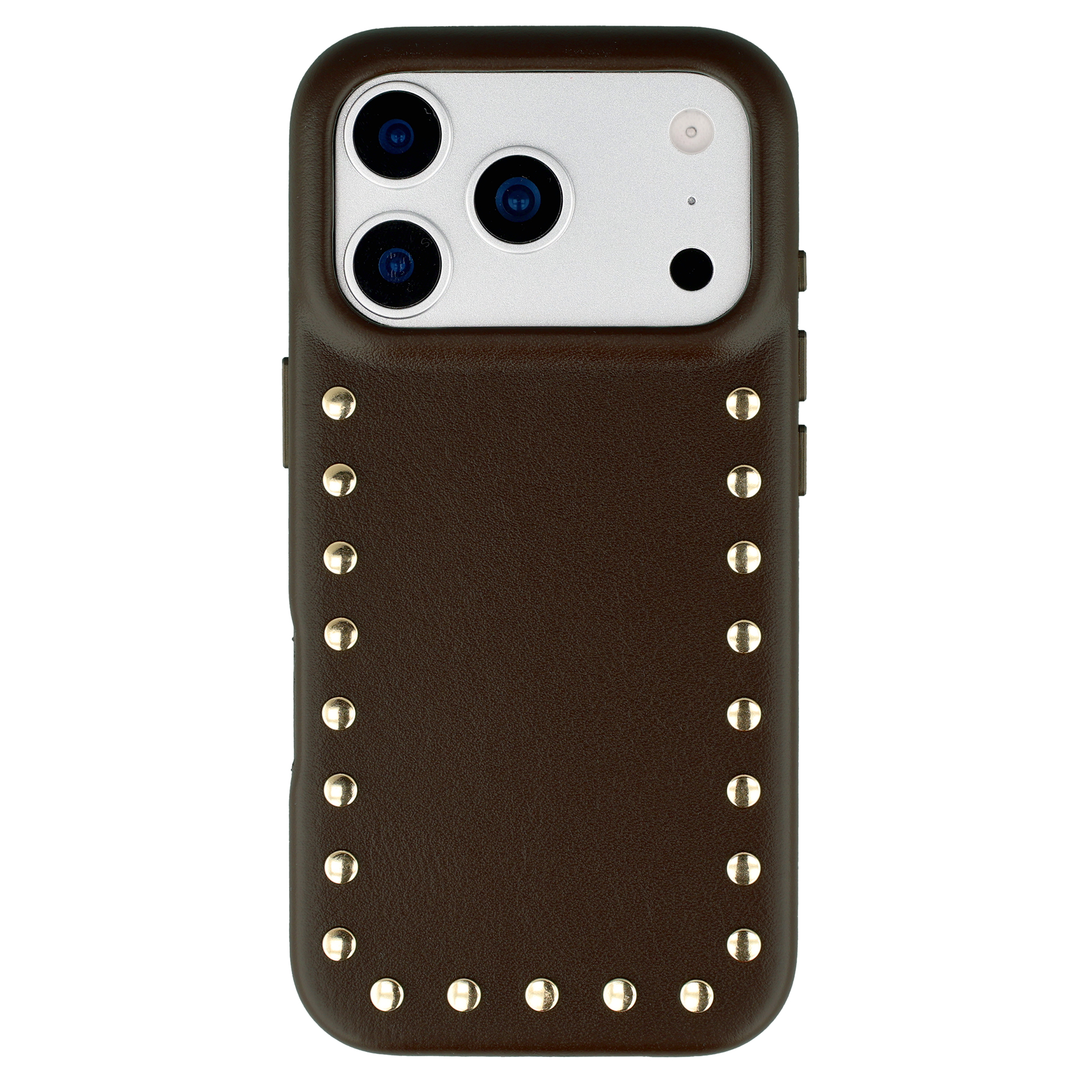Selencia Studs Backcover met MagSafe voor de Apple iPhone 17 Pro Max - Cacao Crush