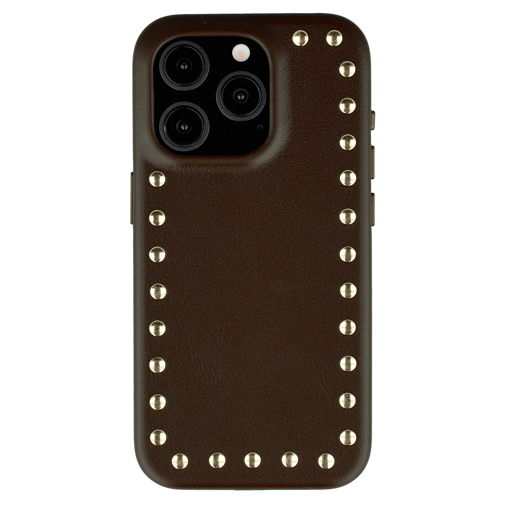 Selencia Coque arrière Studs avec MagSafe Apple iPhone 15 Pro - Cacao Crush