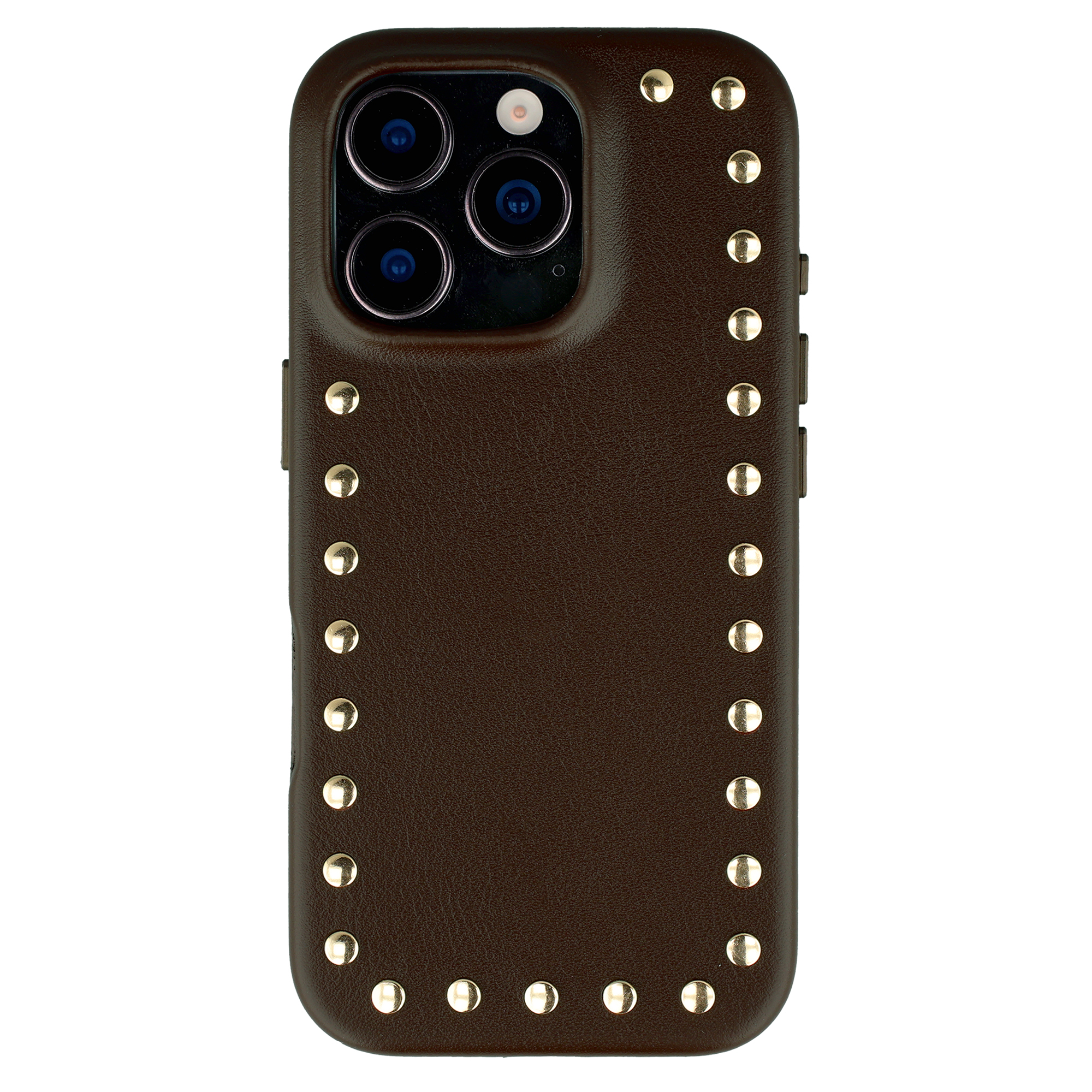 Selencia Coque arrière Studs avec MagSafe Apple iPhone 16 Pro - Cacao Crush