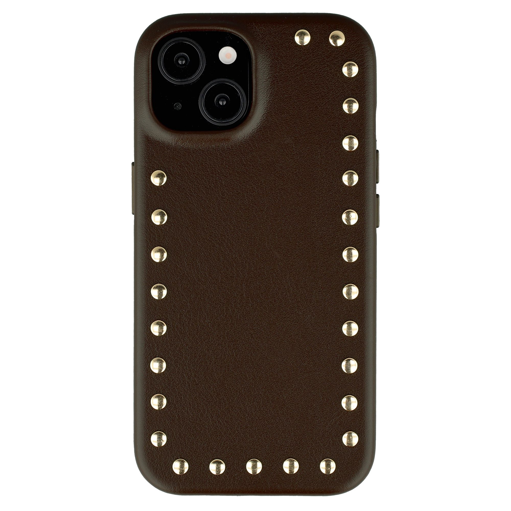 Selencia Coque arrière Studs avec MagSafe Apple iPhone 15 - Cacao Crush