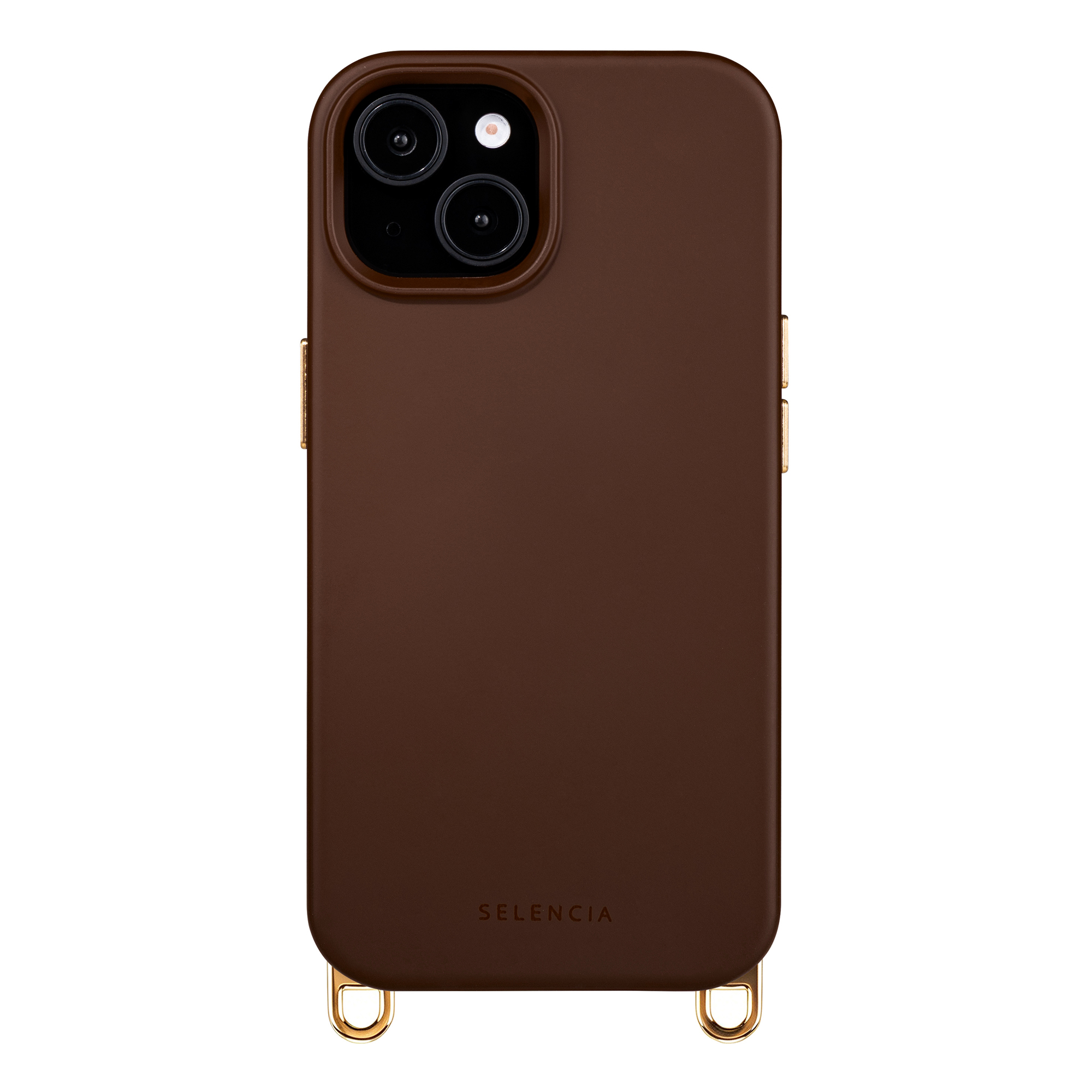 Selencia Rivièra MagSafe Backcover met afneembare haakjes voor de Apple iPhone 14 / 13 - Choco Brown