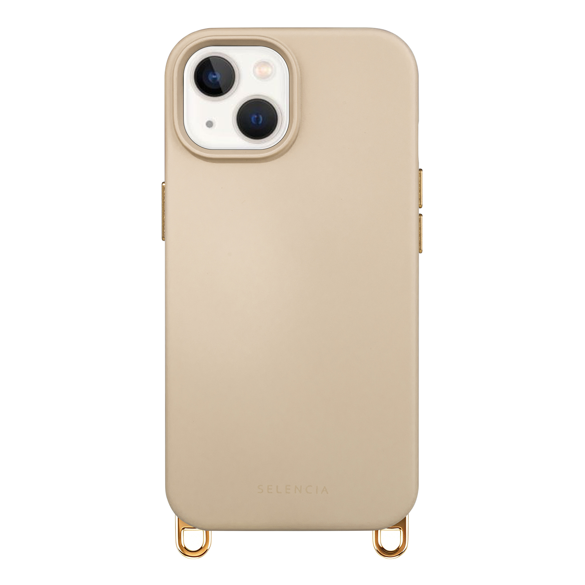 Selencia Rivièra MagSafe Backcover met afneembare haakjes voor de Apple iPhone 14 / 13 - Milky Latte