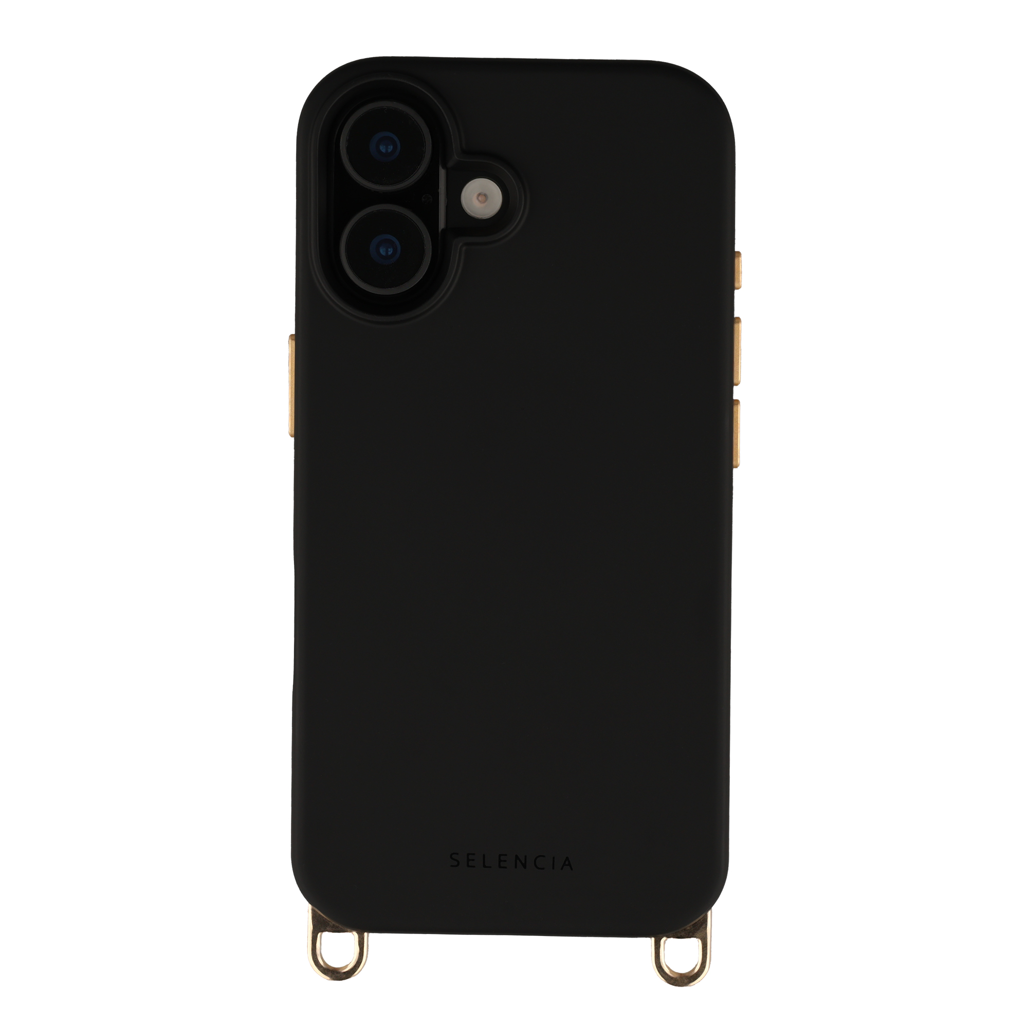Selencia Rivièra MagSafe Backcover met afneembare haakjes voor de Apple iPhone 16 - Velvet Black