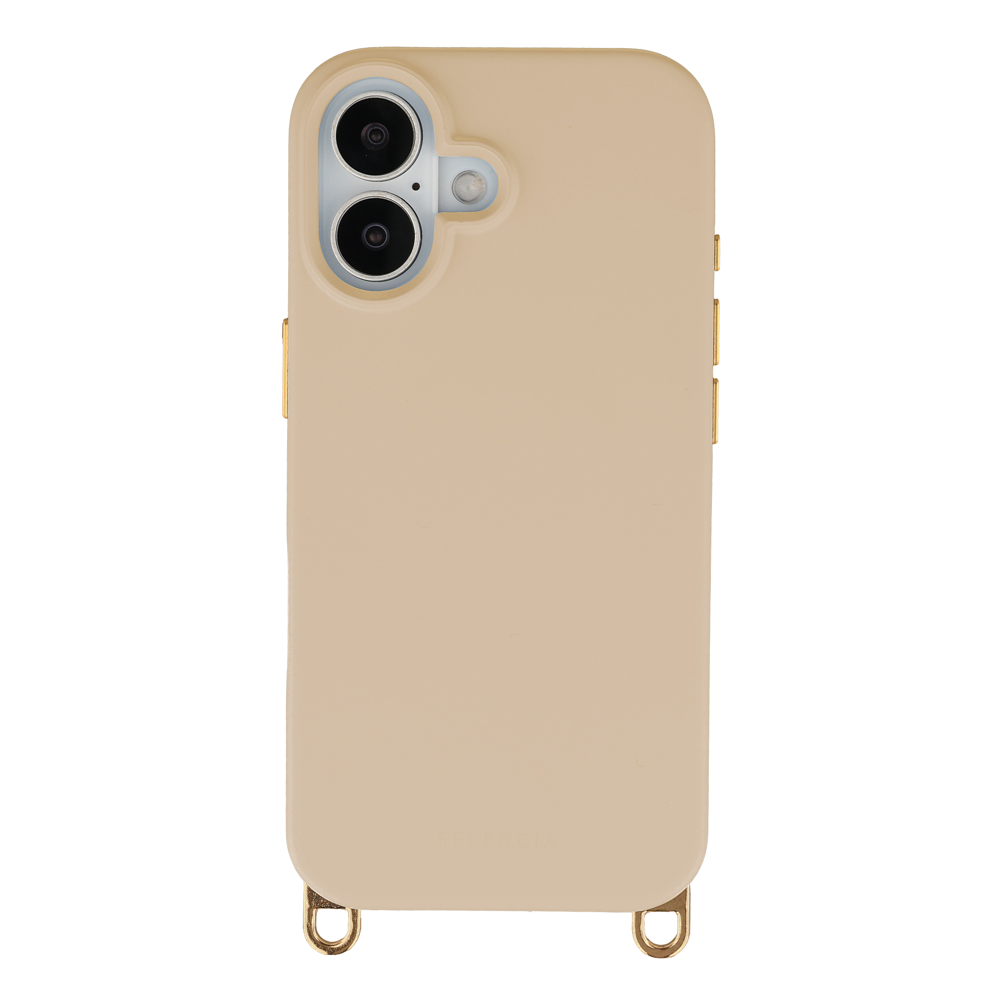 Selencia Rivièra MagSafe Backcover met afneembare haakjes voor de Apple iPhone 16 - Milky Latte