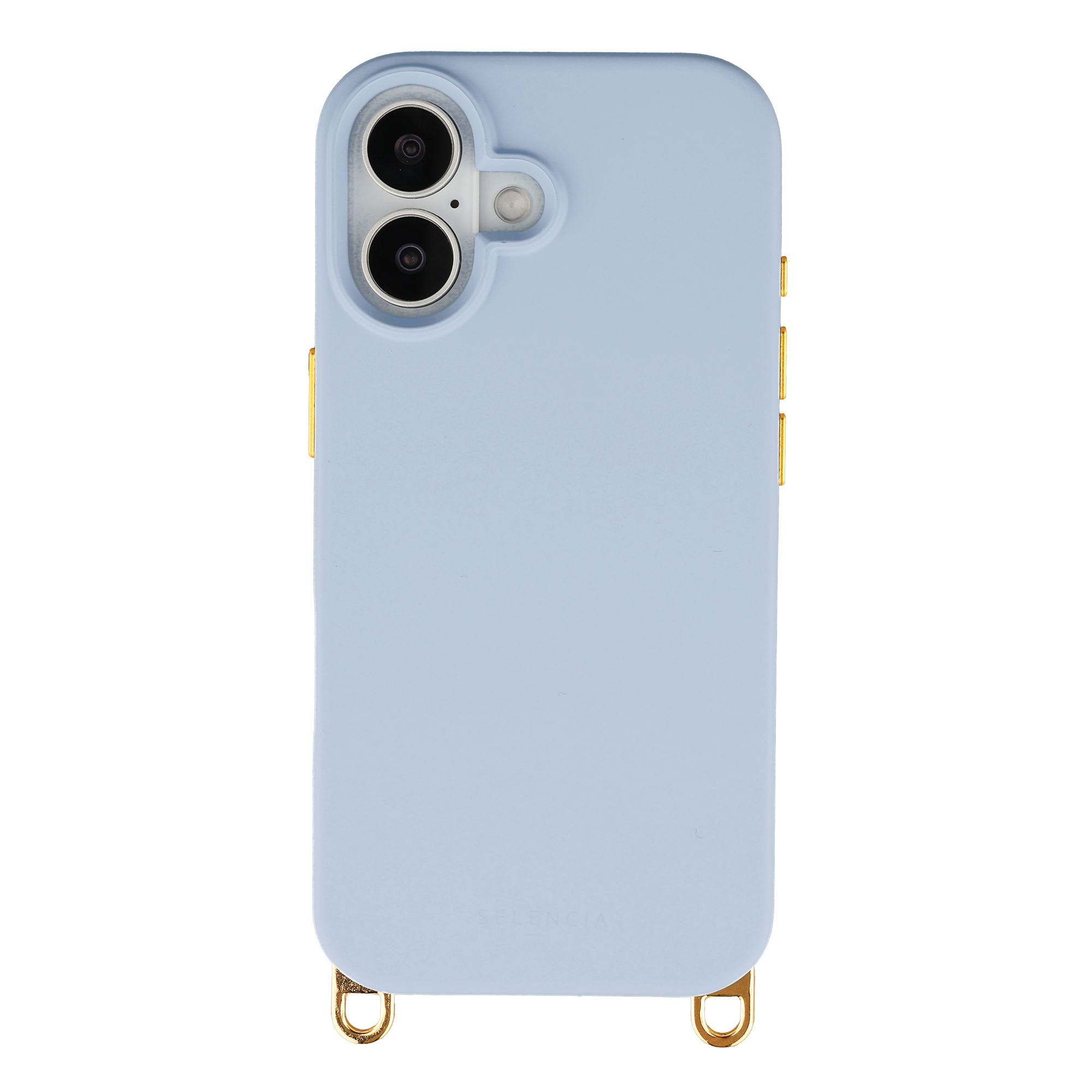 Selencia Rivièra MagSafe Backcover met afneembare haakjes voor de Apple iPhone 16 - Powder Blue