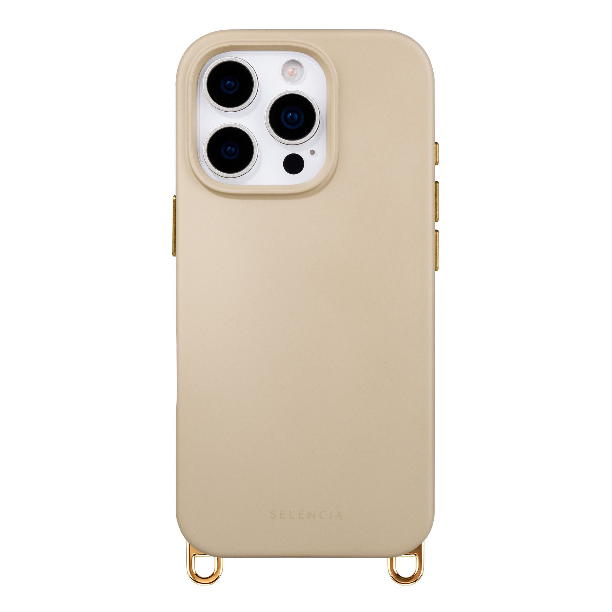Selencia Rivièra MagSafe Backcover met afneembare haakjes voor de Apple iPhone 16 Pro - Milky Latte