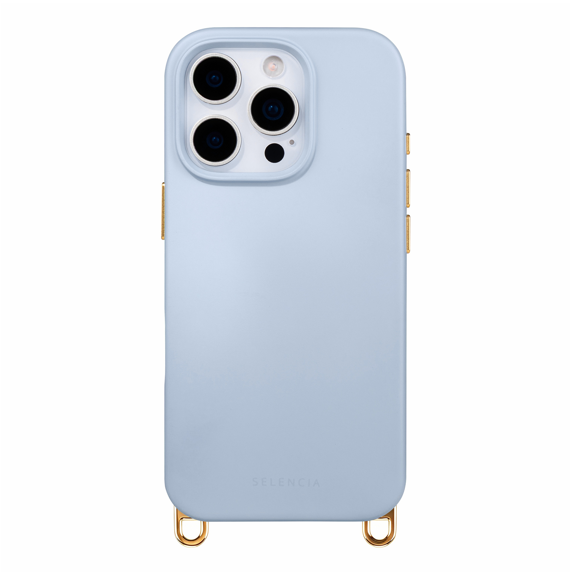 Selencia Rivièra MagSafe Backcover met afneembare haakjes voor de Apple iPhone 16 Pro - Powder Blue