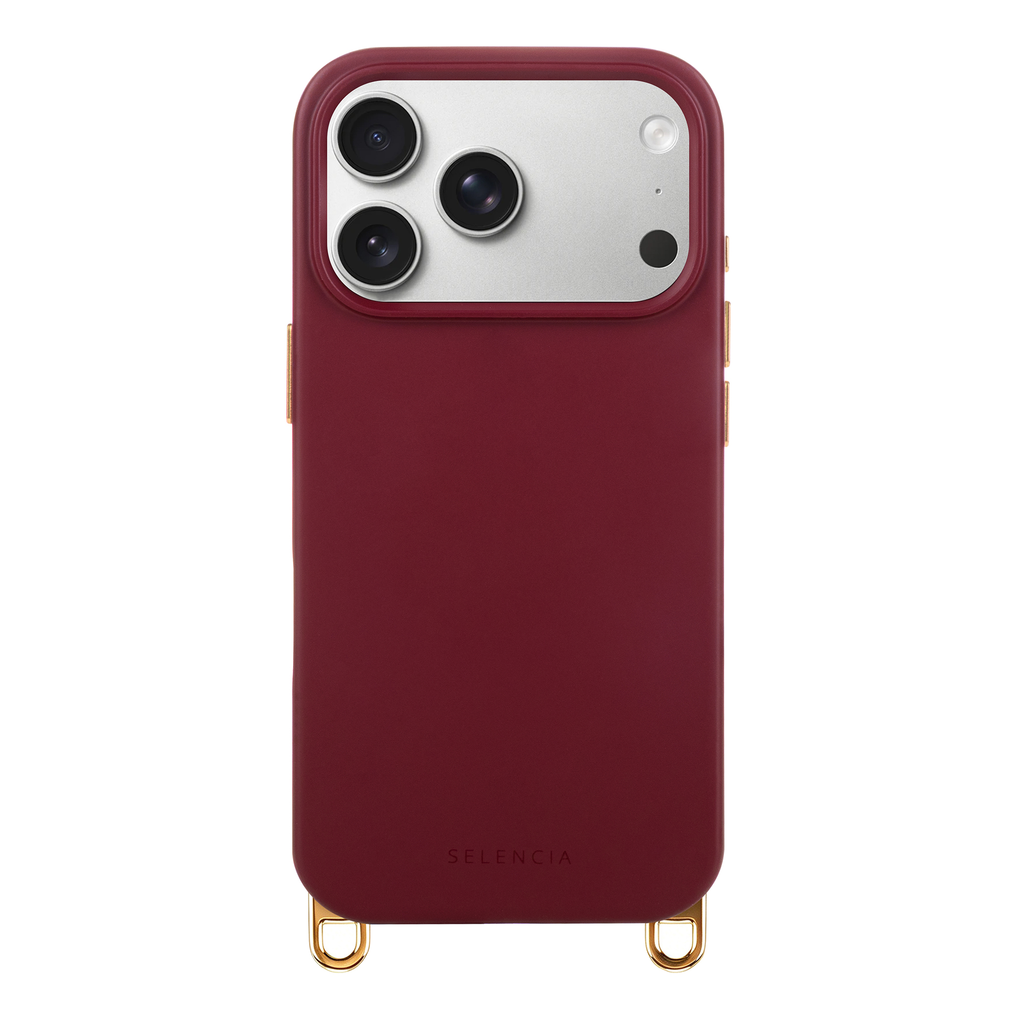Selencia Rivièra MagSafe Backcover met afneembare haakjes voor de Apple iPhone 18 Pro Max / 17 Pro Max - Bold Burgundy
