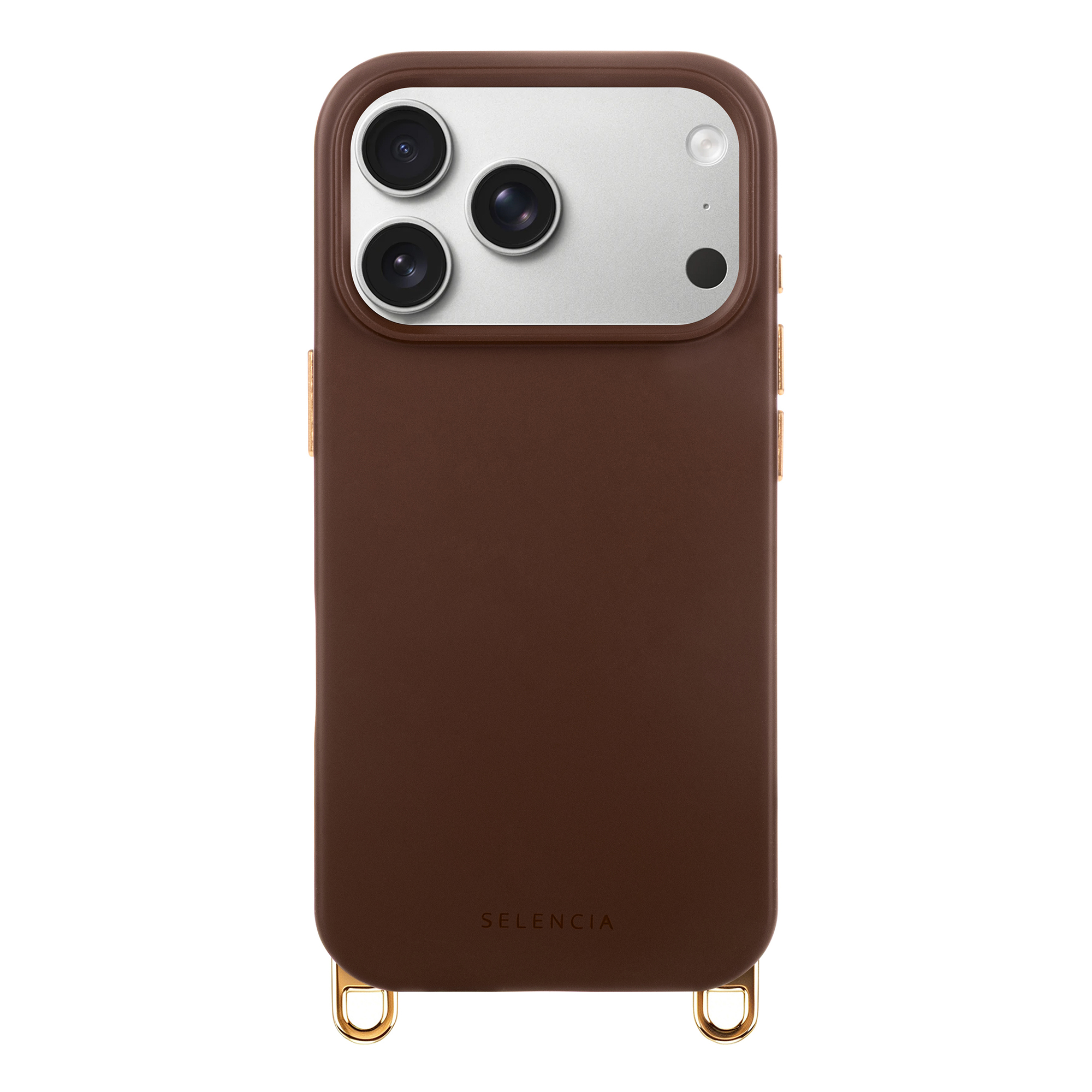 Selencia Rivièra MagSafe Backcover met afneembare haakjes voor de Apple iPhone 18 Pro Max / 17 Pro Max - Choco Brown