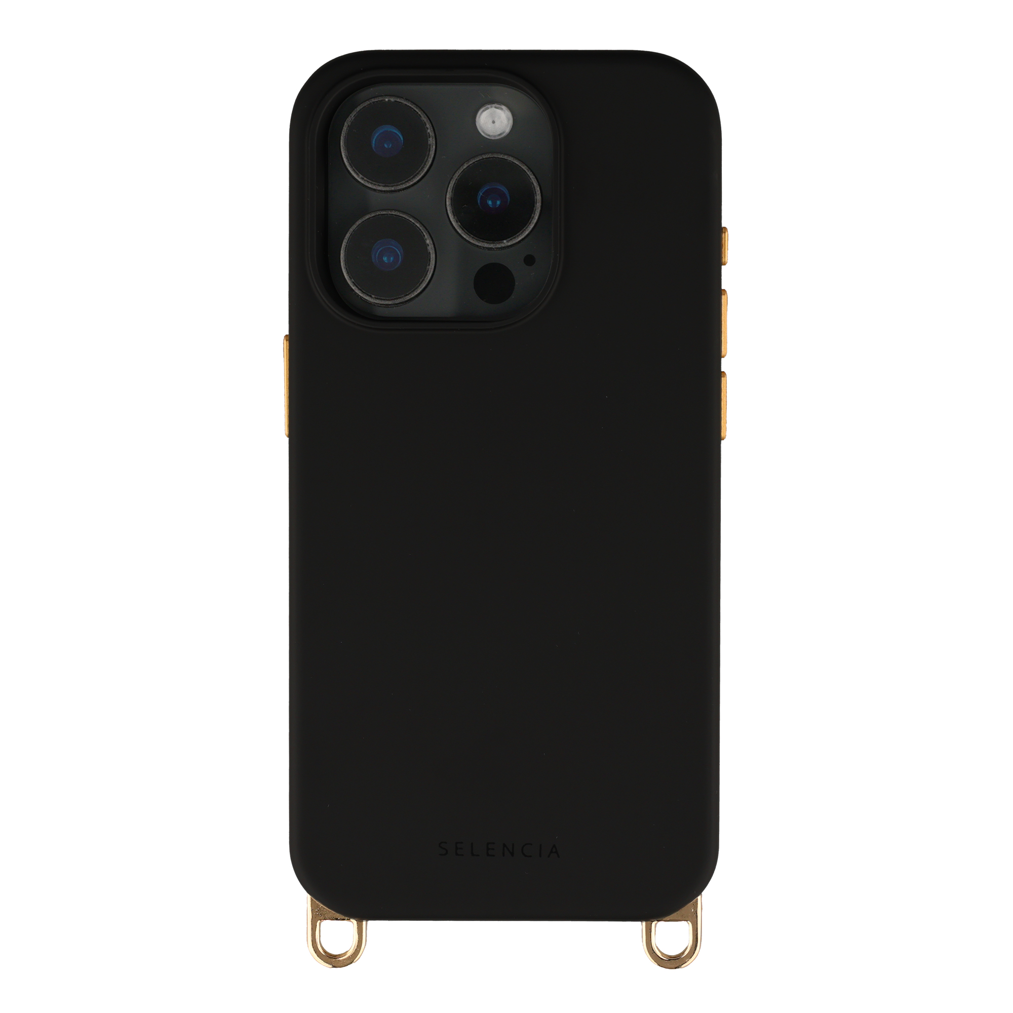 Selencia Rivièra MagSafe Backcover met afneembare haakjes voor de Apple iPhone 15 Pro - Velvet Black