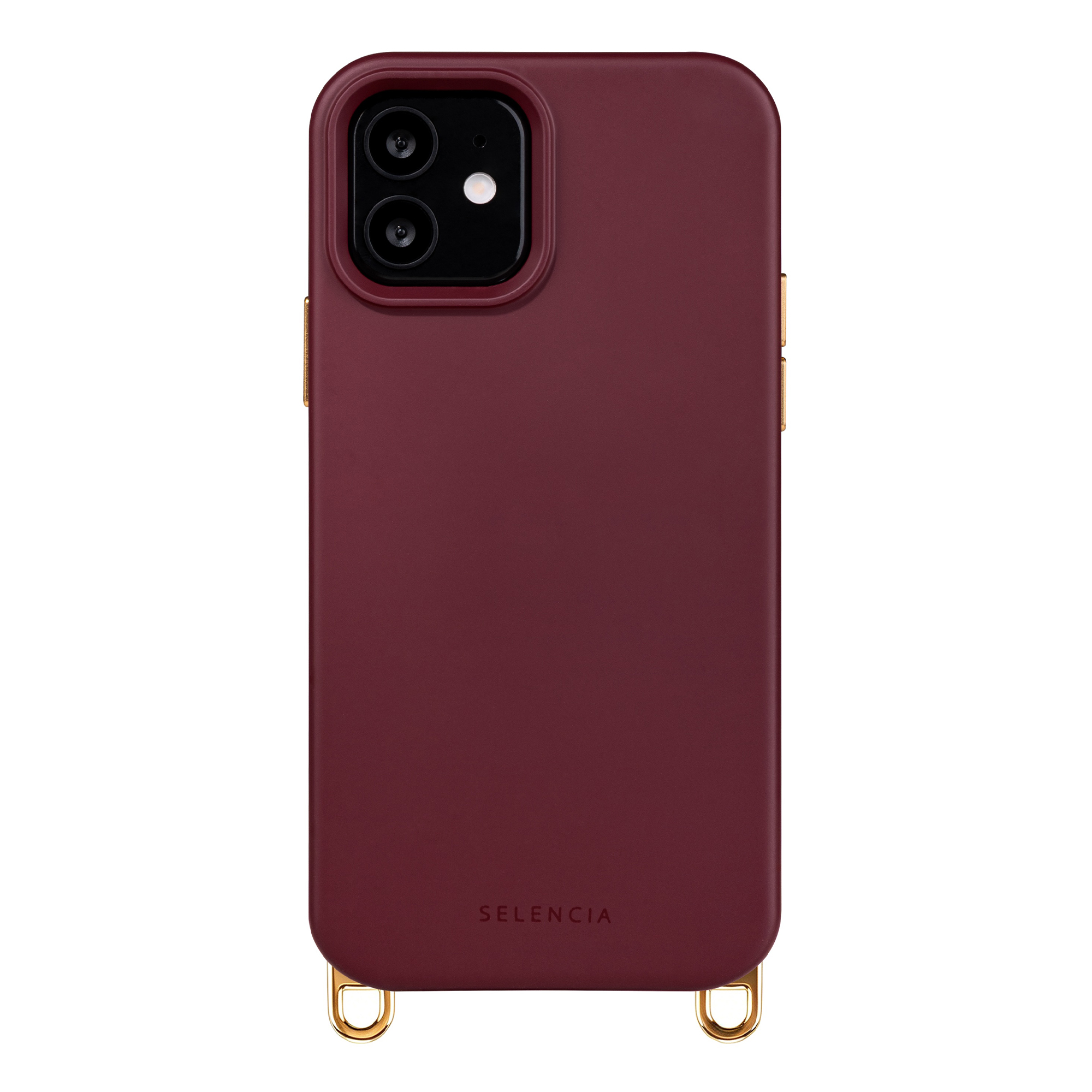 Selencia Rivièra MagSafe Backcover met afneembare haakjes voor de iPhone 12 / 12 Pro - Bold Burgundy