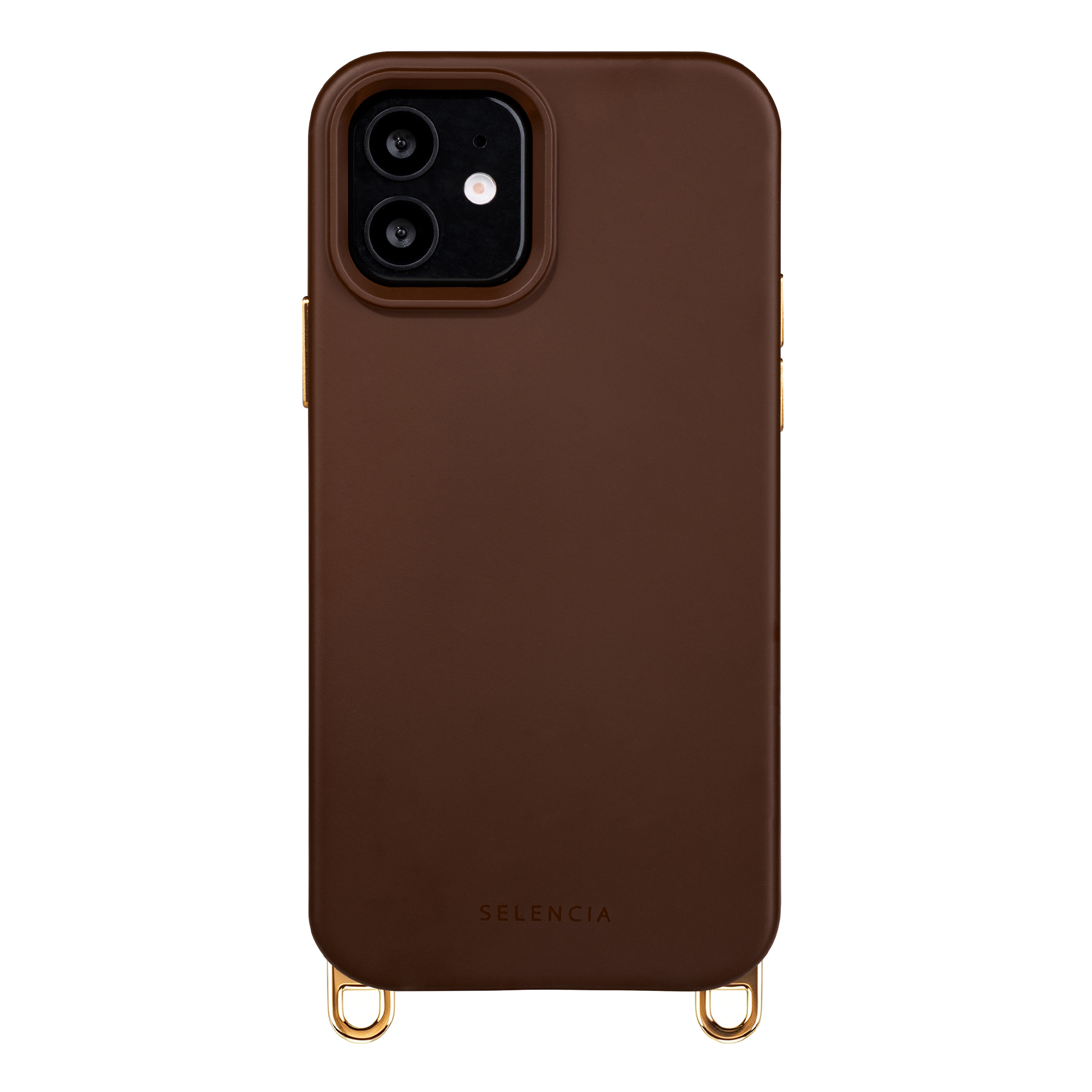 Selencia Rivièra MagSafe Backcover met afneembare haakjes voor de iPhone 12 / 12 Pro - Choco Brown