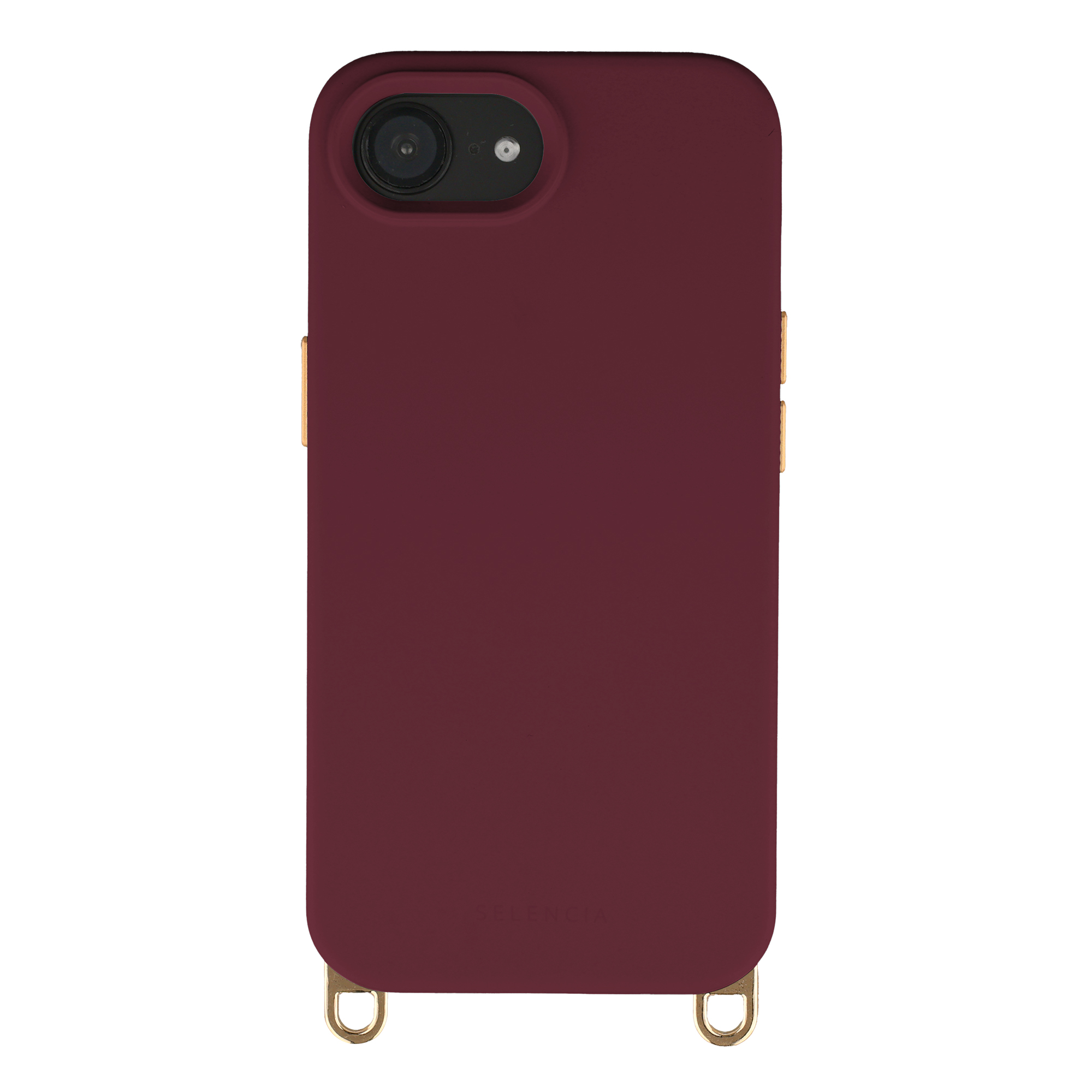 Selencia Rivièra MagSafe Backcover met afneembare haakjes voor de Apple iPhone 17e / 16e - Bold Burgundy