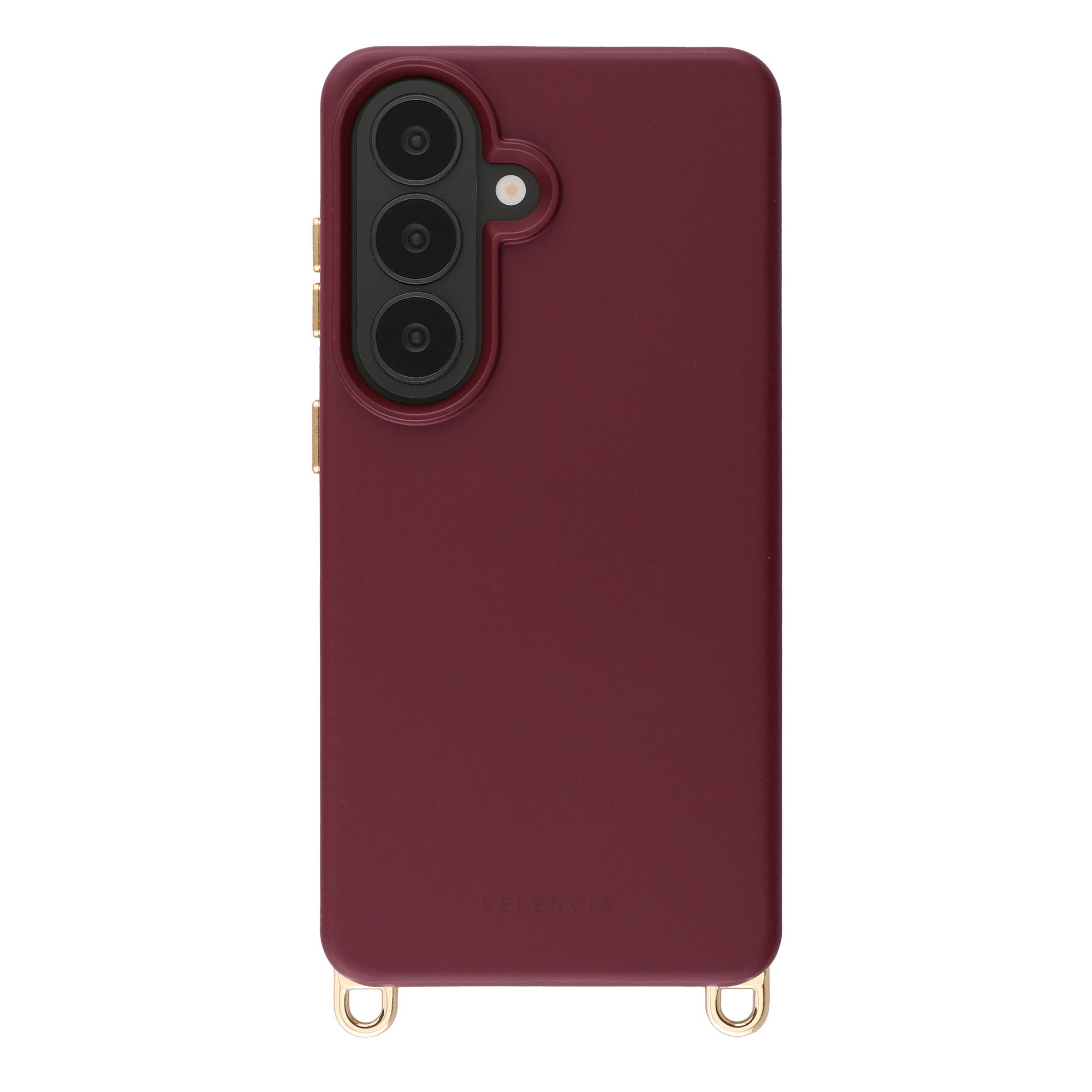 Selencia Rivièra MagSafe Backcover met afneembare haakjes voor de Samsung Galaxy S26 - Bold Burgundy
