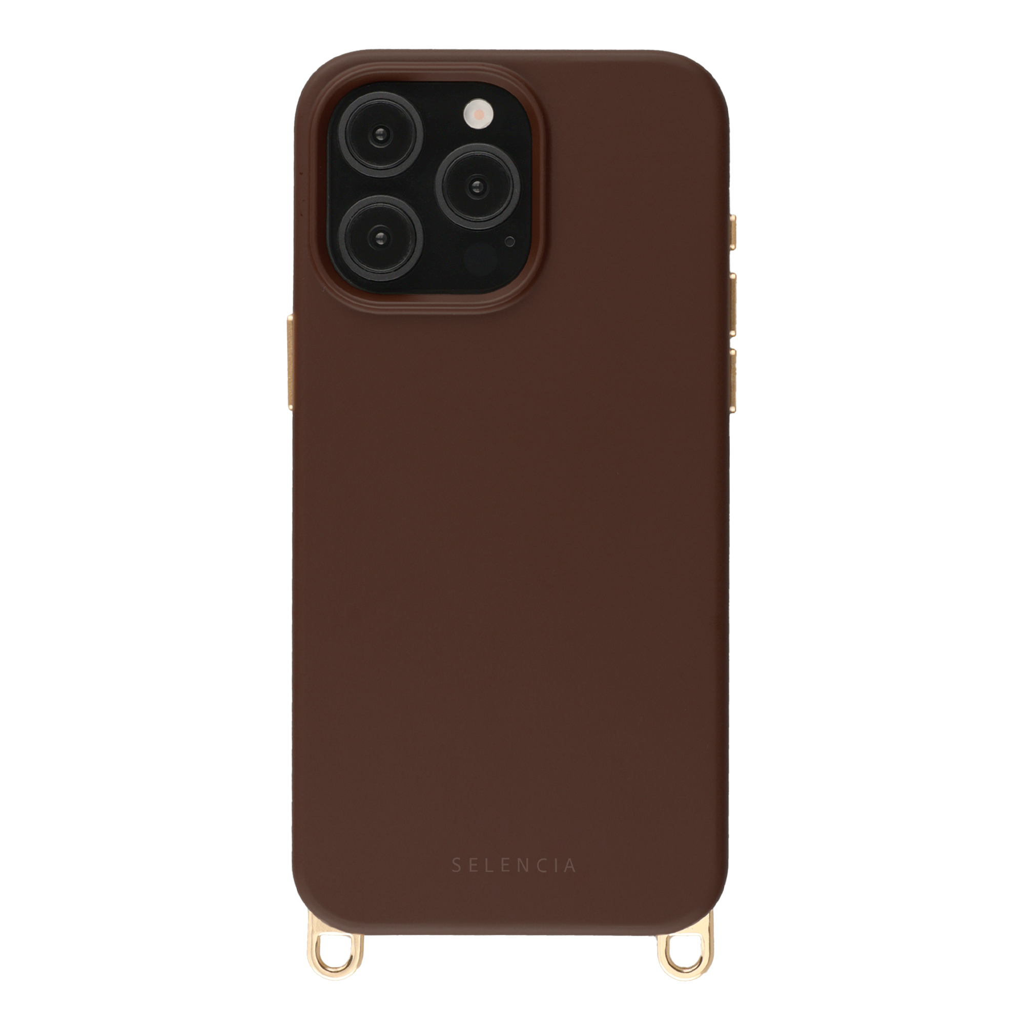 Selencia Rivièra MagSafe Backcover met afneembare haakjes voor de Apple iPhone 15 Pro Max - Choco Brown