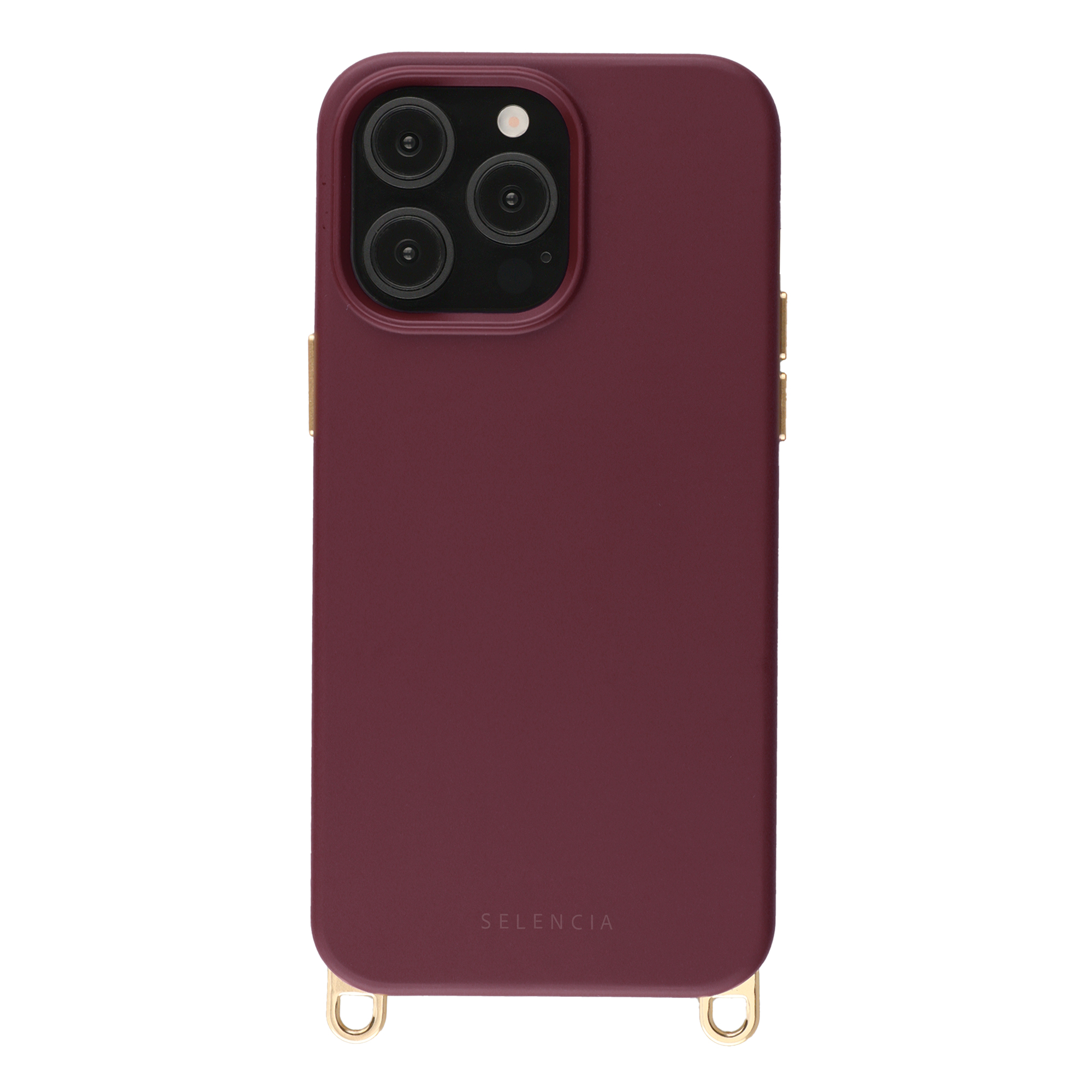 Selencia Rivièra MagSafe Backcover met afneembare haakjes voor de Apple iPhone 13 Pro - Bold Burgundy