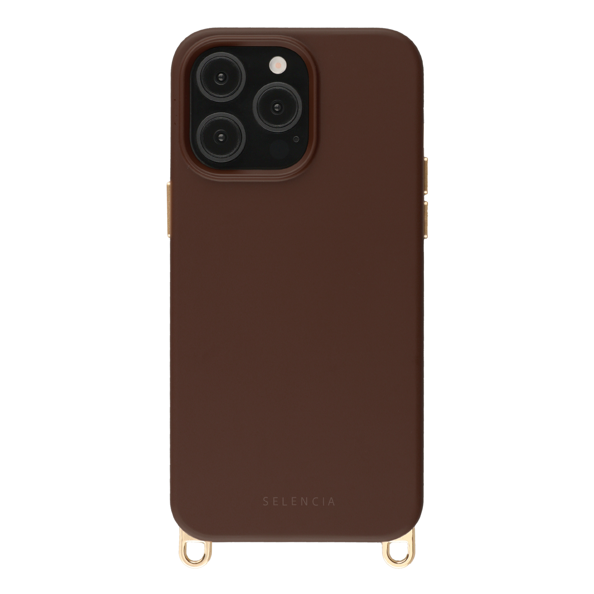 Selencia Rivièra MagSafe Backcover met afneembare haakjes voor de Apple iPhone 14 Pro - Choco Brown