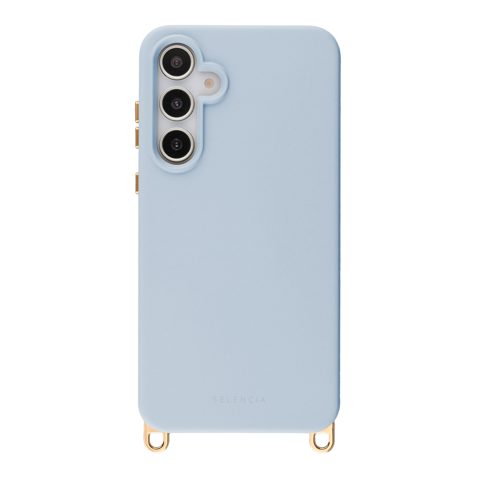 Selencia Rivièra MagSafe Backcover met afneembare haakjes voor de Samsung Galaxy S25 / S24 - Powder Blue