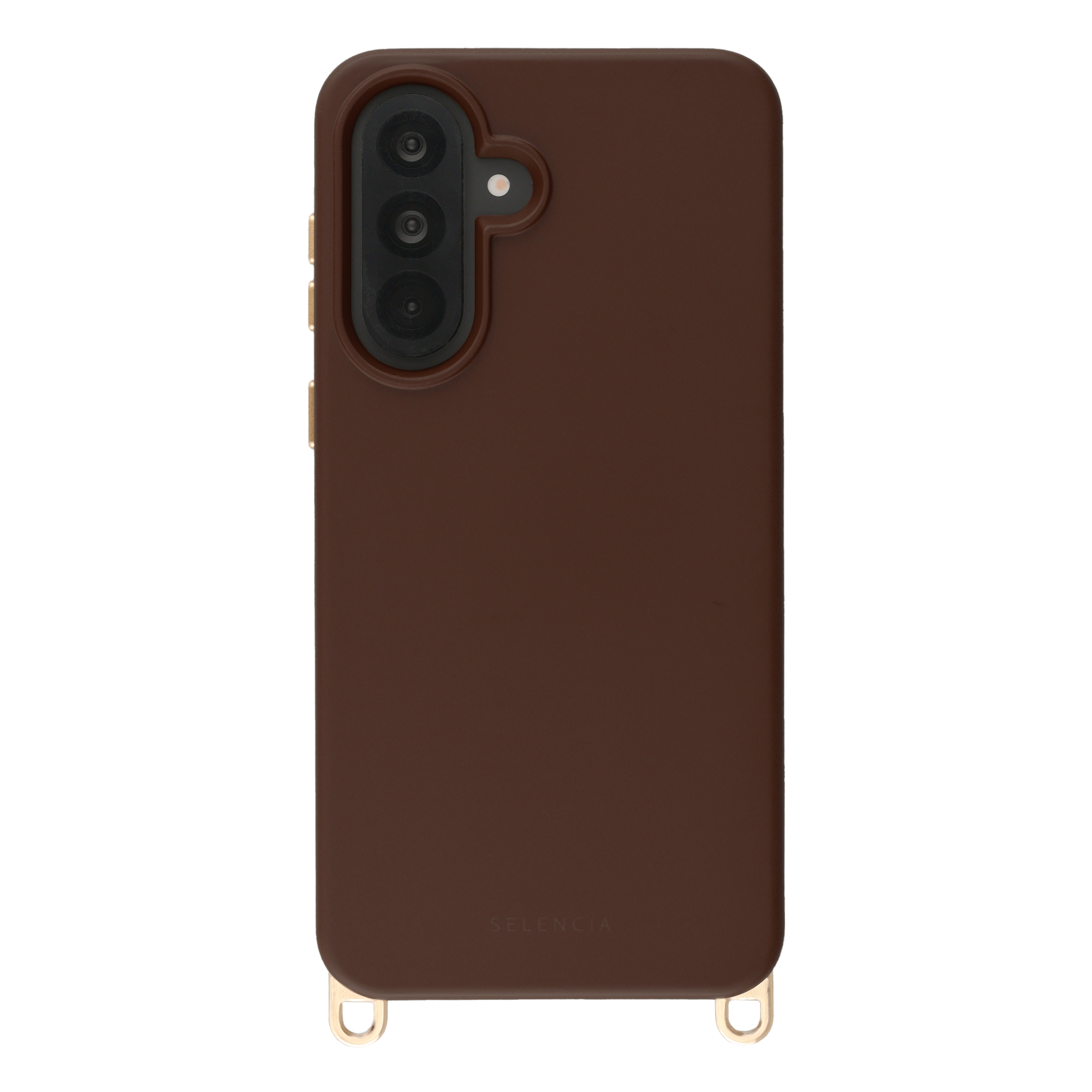 Selencia Rivièra MagSafe Backcover met afneembare haakjes voor de Samsung Galaxy A36 / A56 - Choco Brown