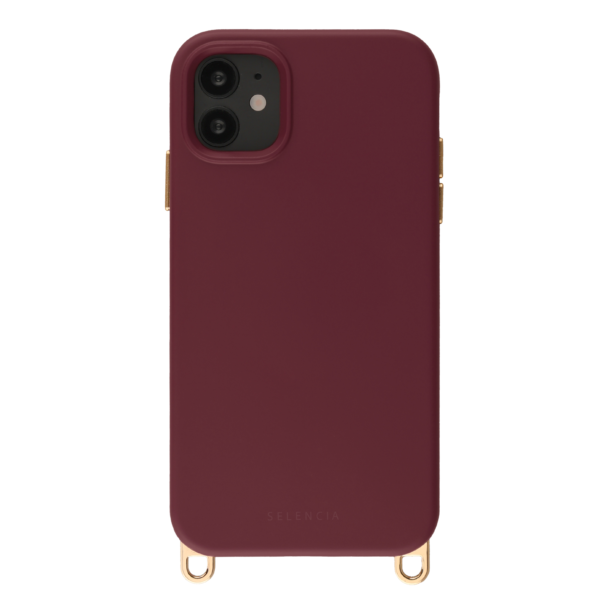 Selencia Rivièra MagSafe Backcover met afneembare haakjes voor de Apple iPhone 11 - Bold Burgundy