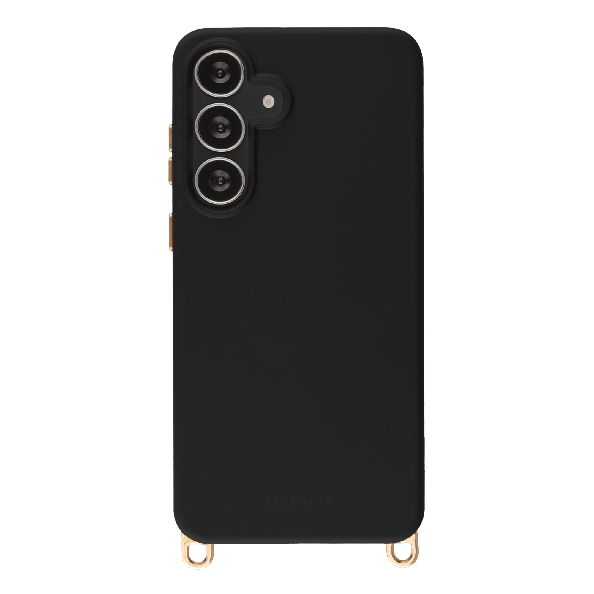 Selencia Rivièra MagSafe Backcover met afneembare haakjes voor de Samsung Galaxy S25 FE - Velvet Black