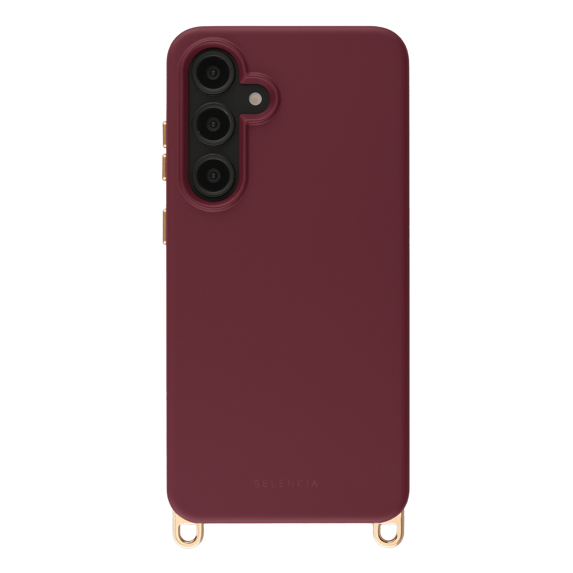 Selencia Rivièra MagSafe Backcover met afneembare haakjes voor de Samsung Galaxy S24 FE - Bold Burgundy